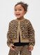Cardigan marrone in cotone con stampa leopardata_0