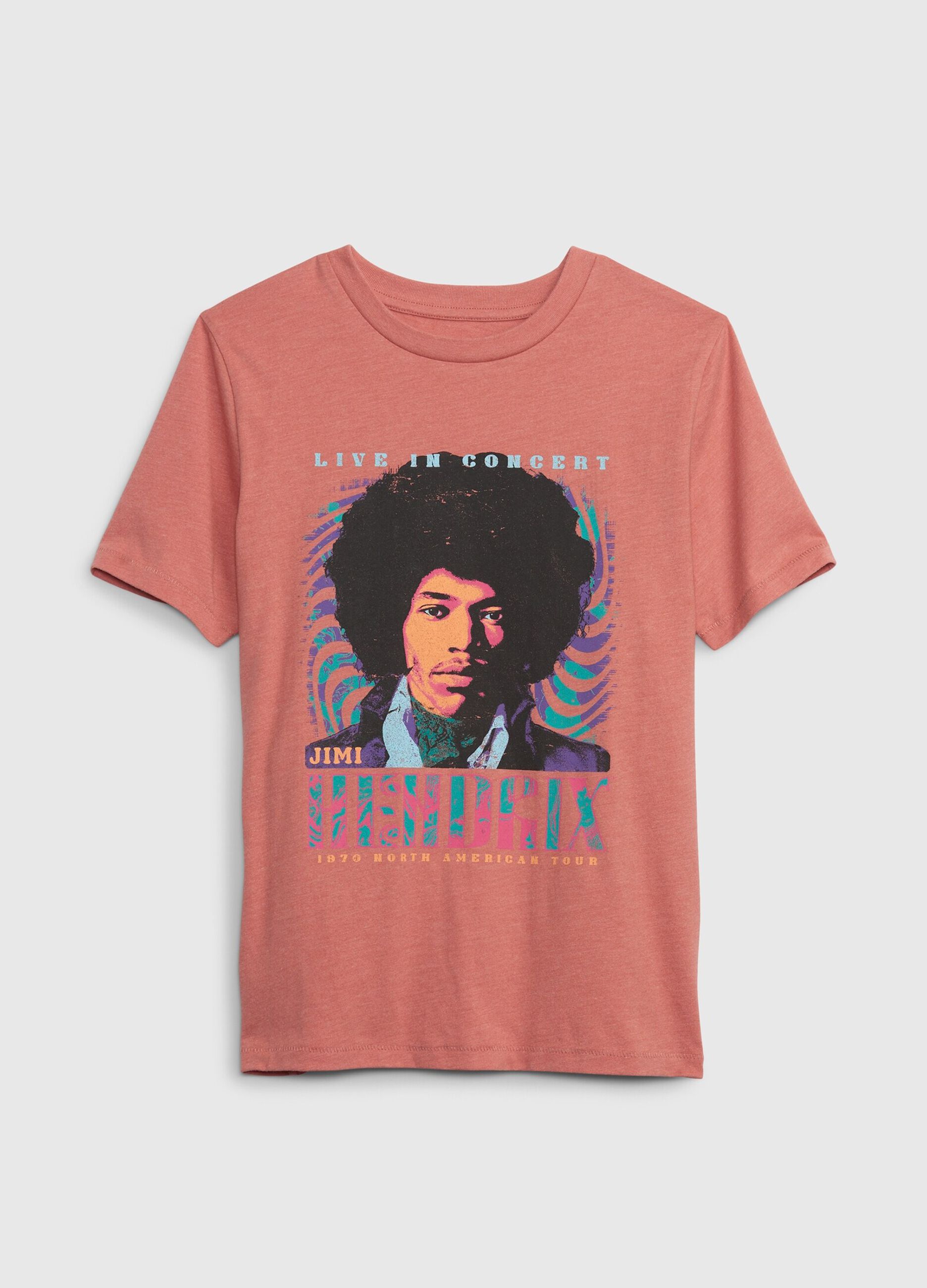 T-shirt in cotone con stampa Jimi Hendrix_2