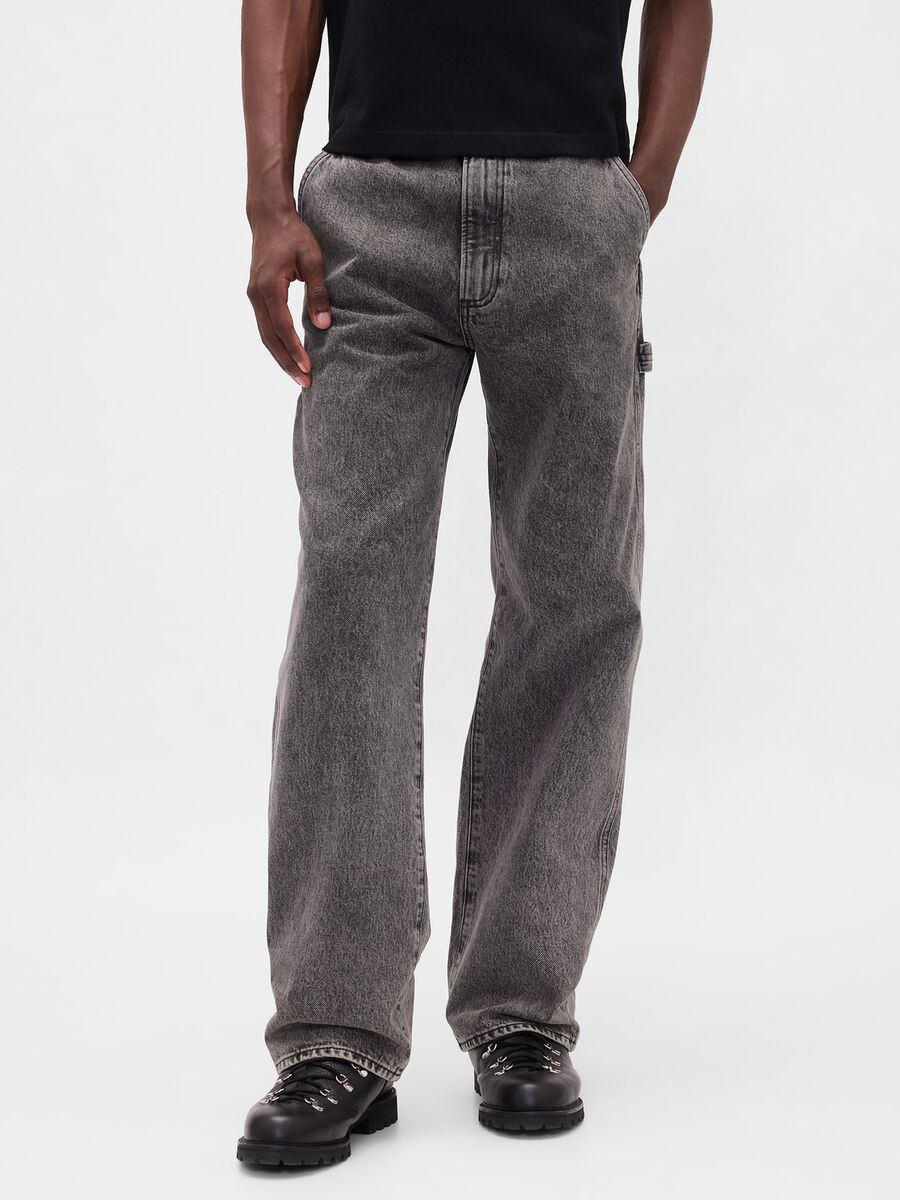 Jeans grigi in puro cotone Uomo_1