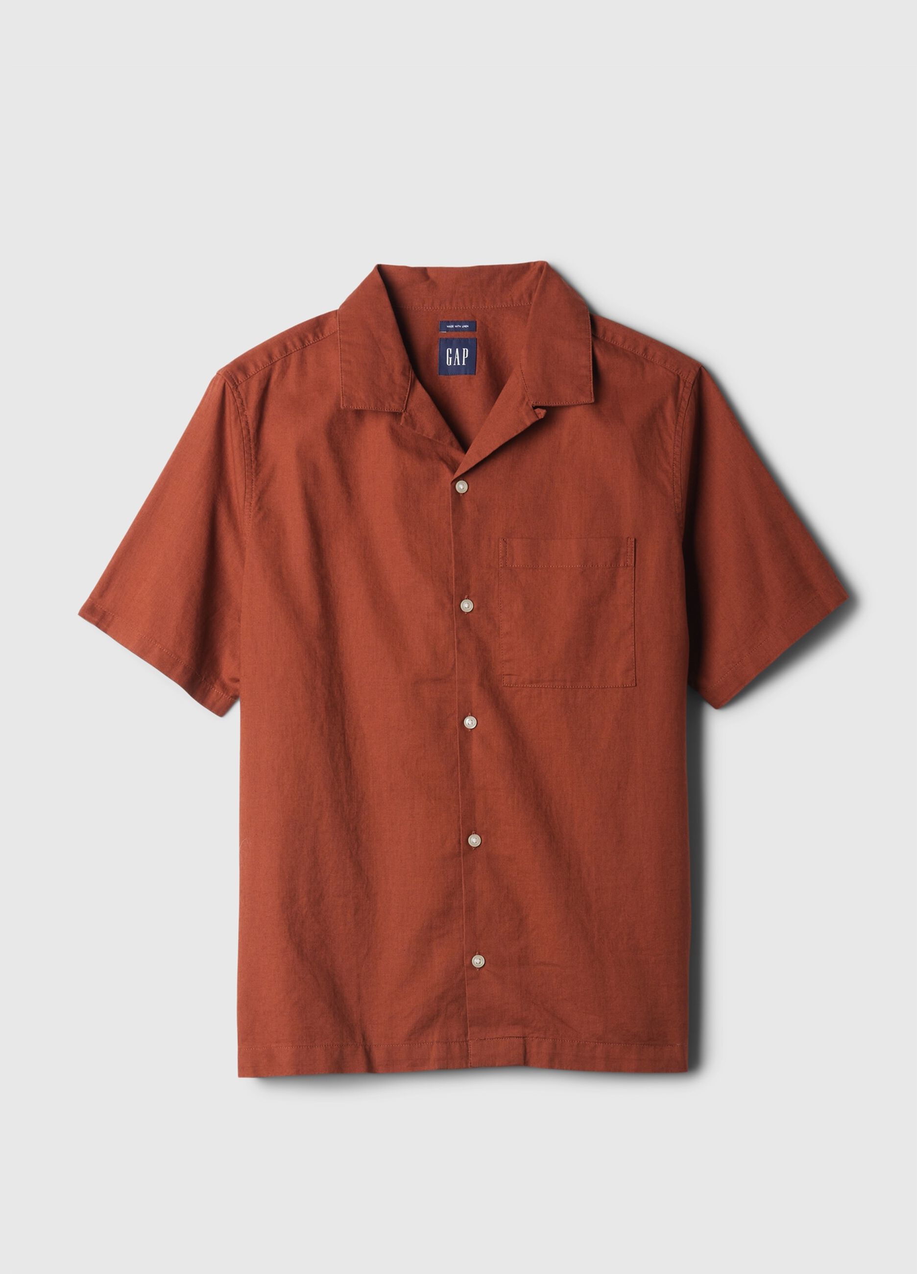 Camicia a maniche corte in lino e cotone_3