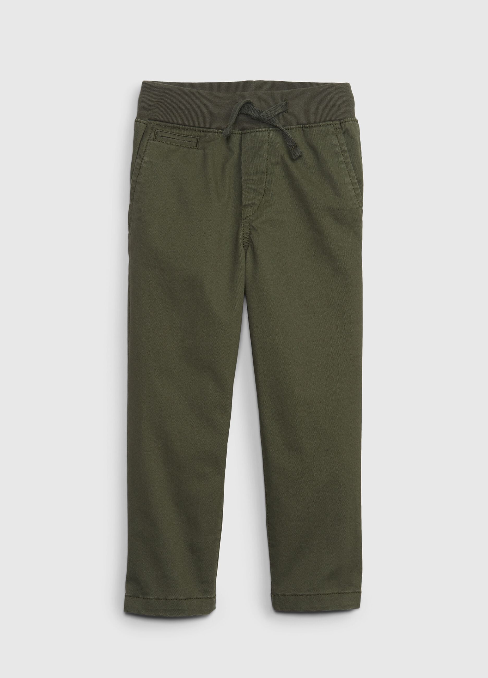 Chino joggers in organic cotton with drawstring