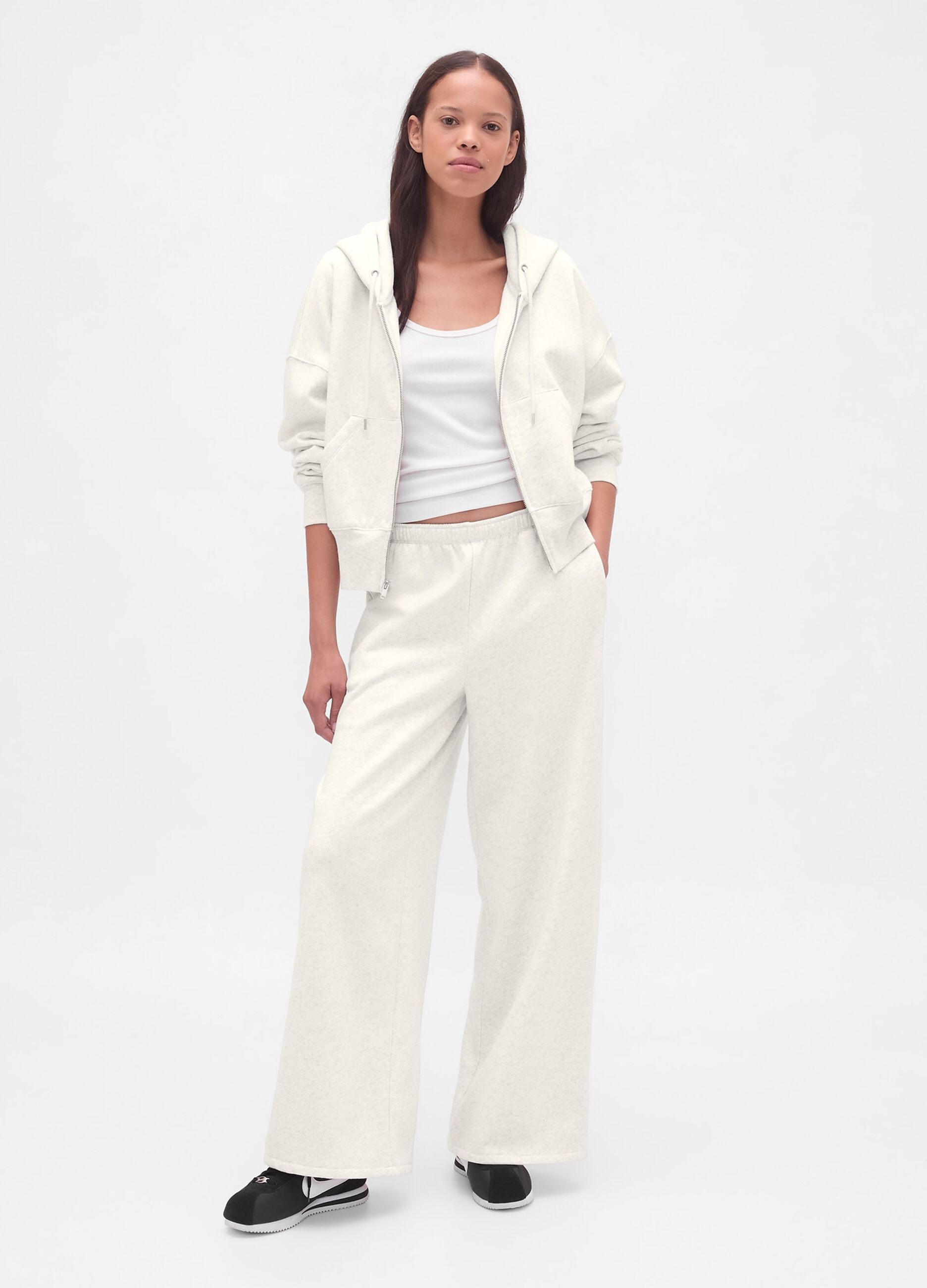 Pantaloni bianco in misto cotone