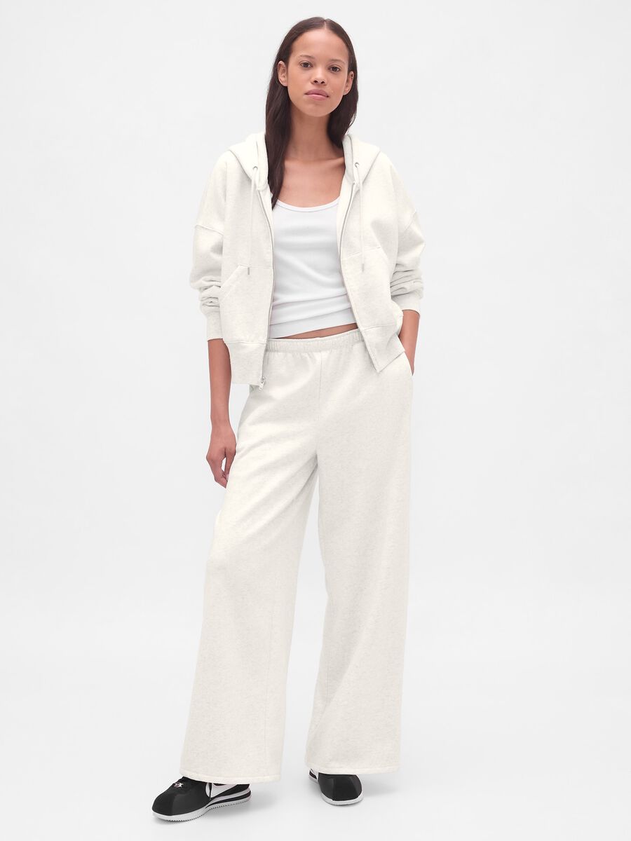 White Cotton Blend Trousers Woman_0
