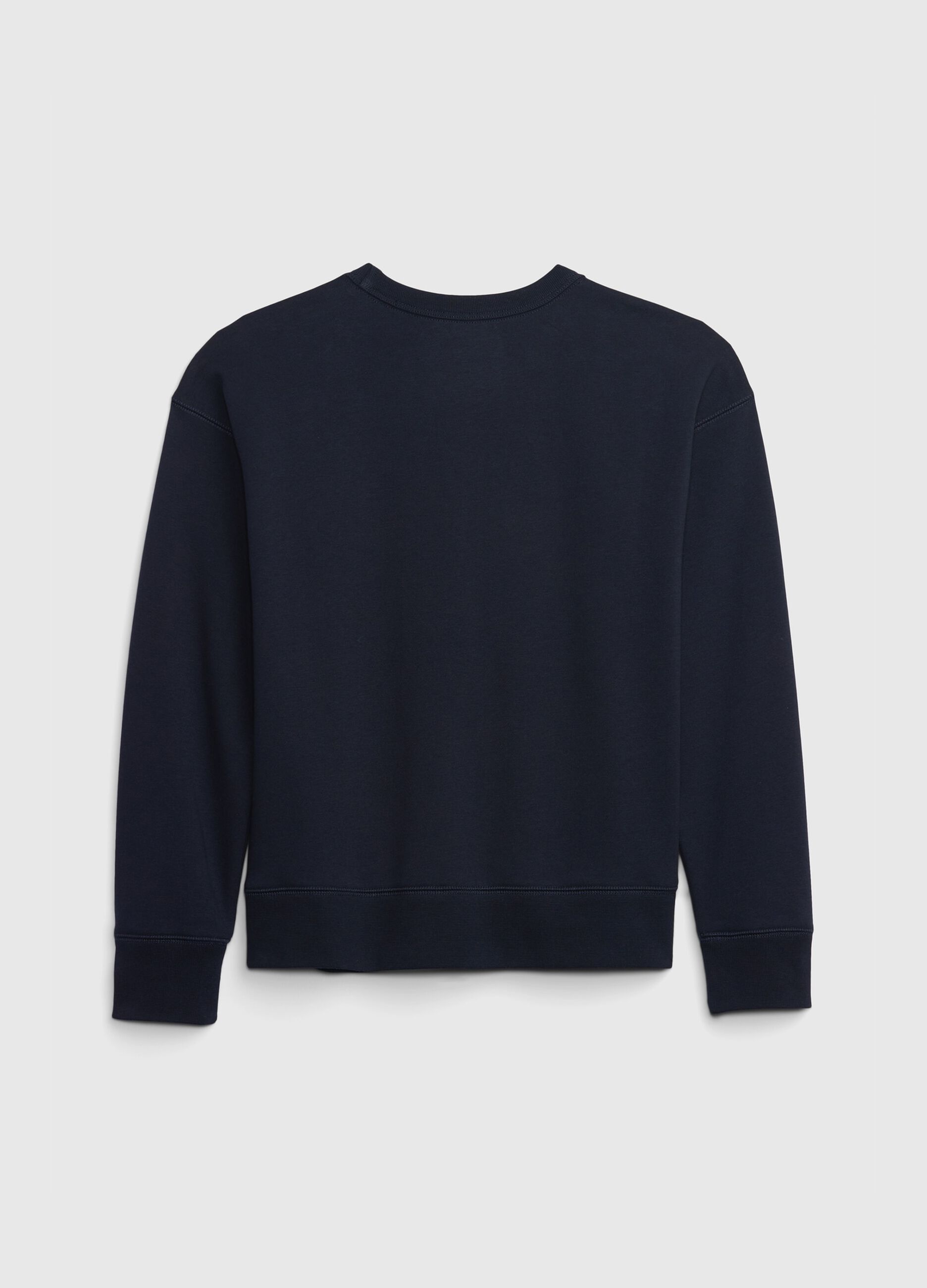 Round neck sweatshirt with bouclé logo patch_1