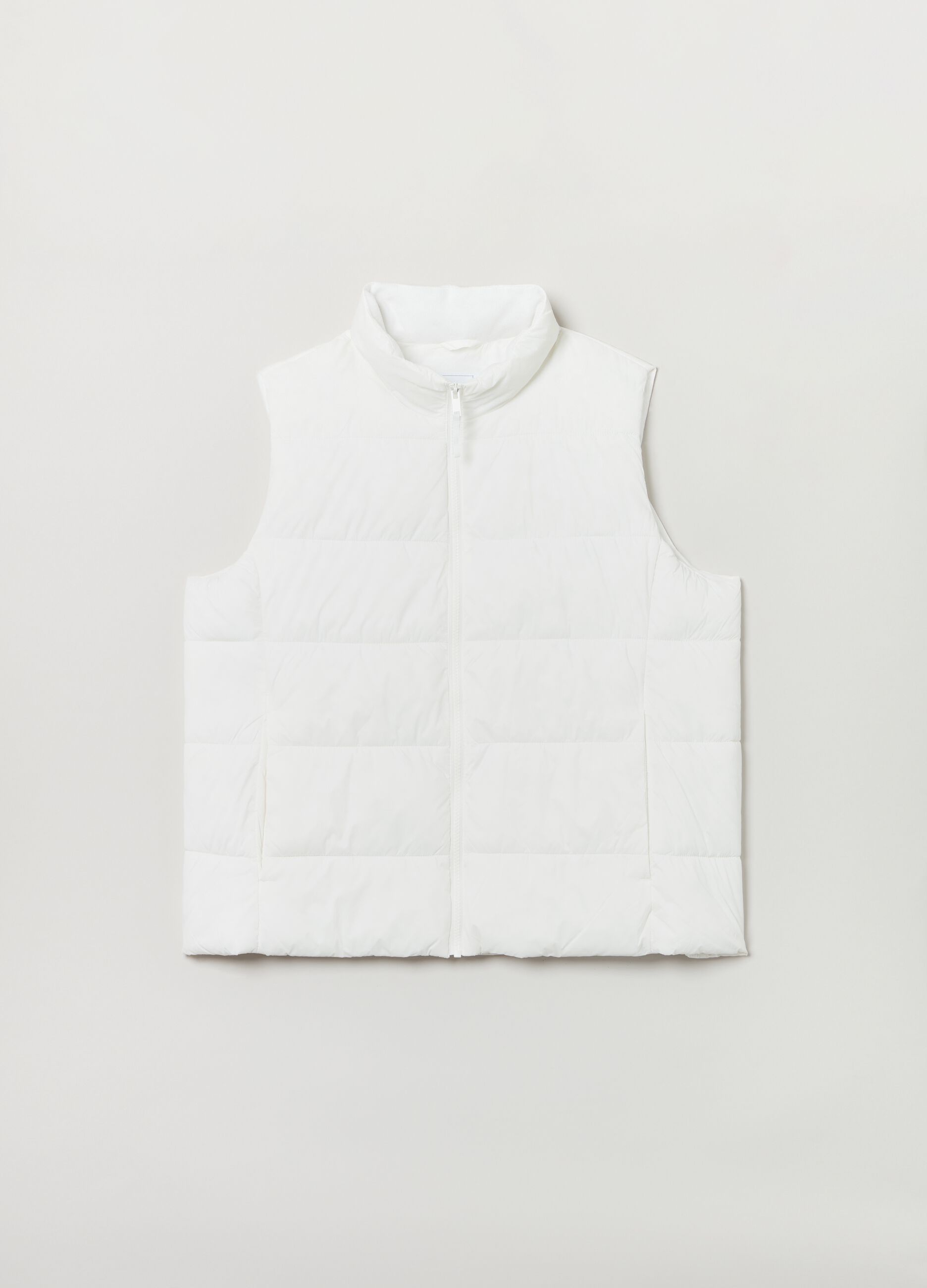 High-neck full-zip quilted gilet