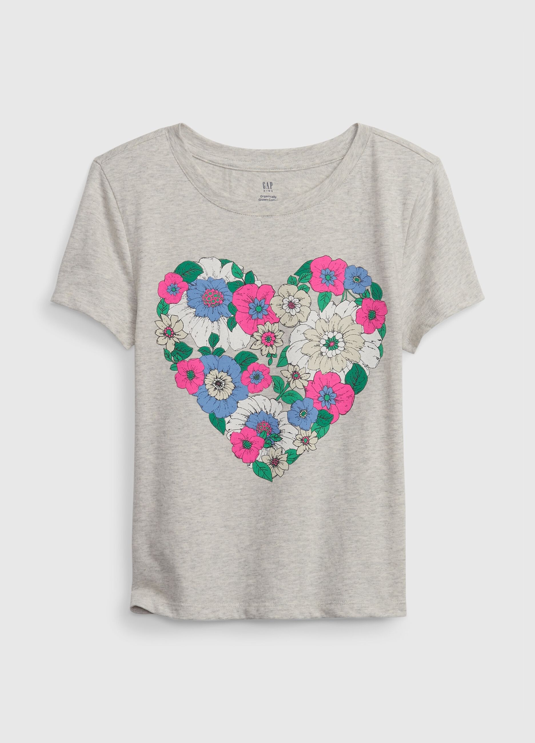 T-shirt in cotone con stampa cuore