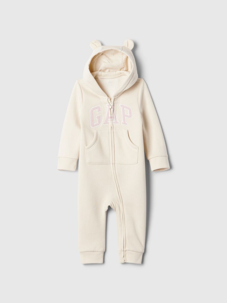 Tutina full-zip con cappuccio e ricamo logo Neonato_0