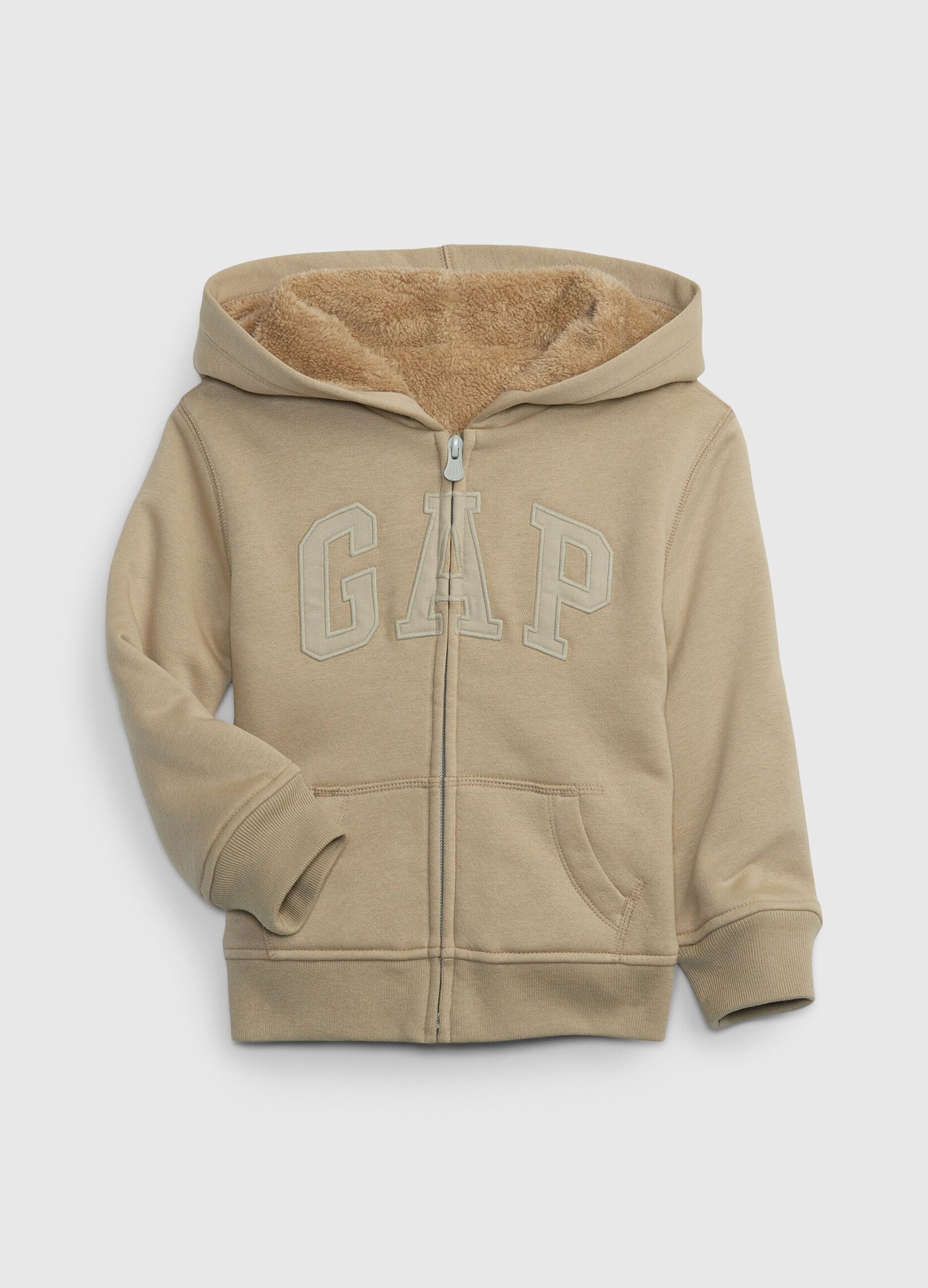 Full-zip con cappuccio e patch logo
