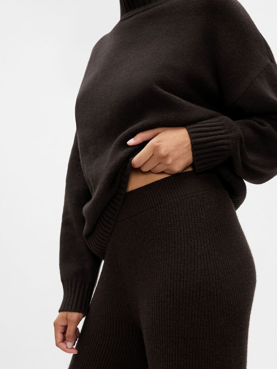 Pantalone a gamba larga a costine Donna_4
