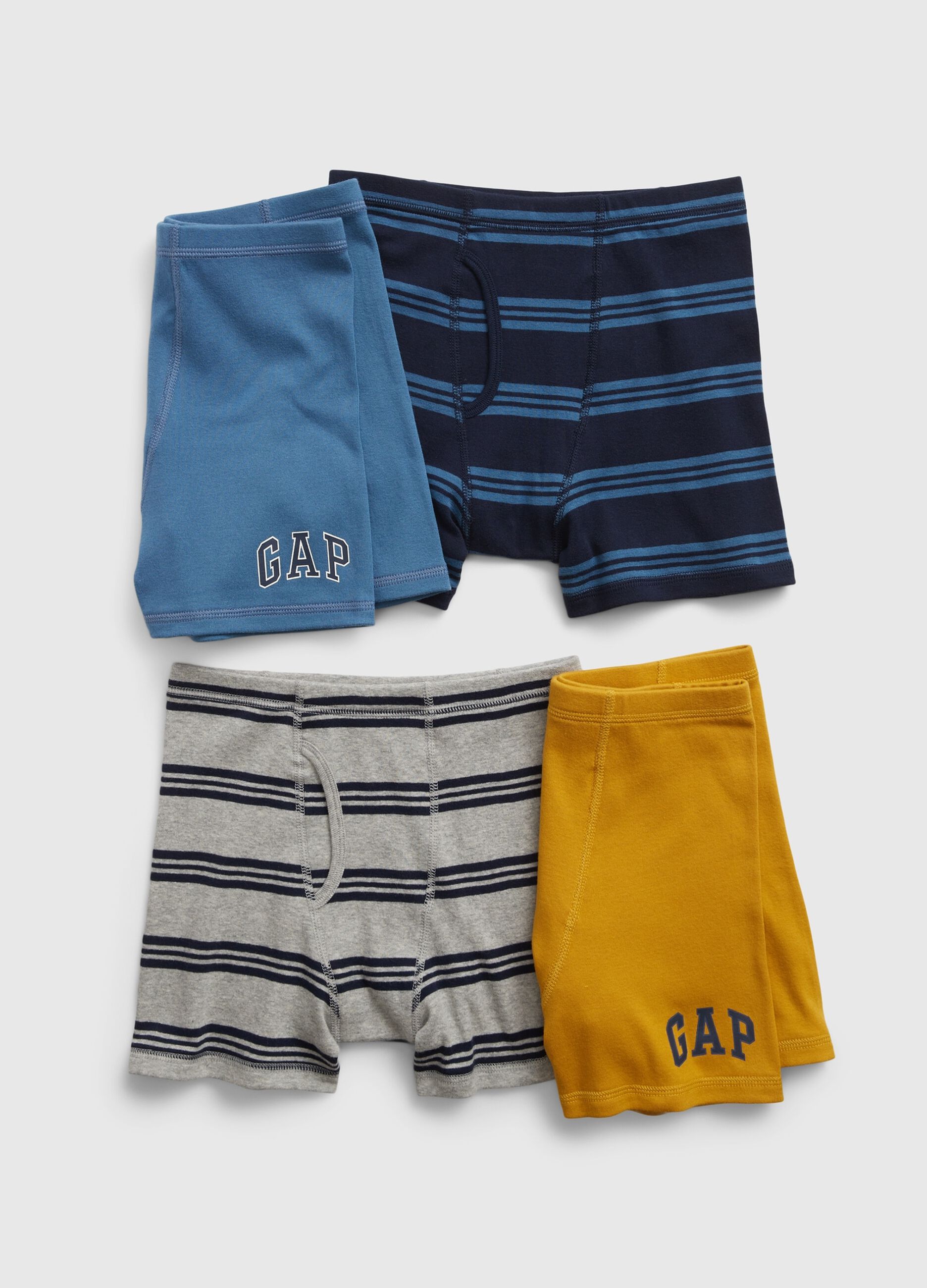 Four-pack striped boxer shorts with logo print_0
