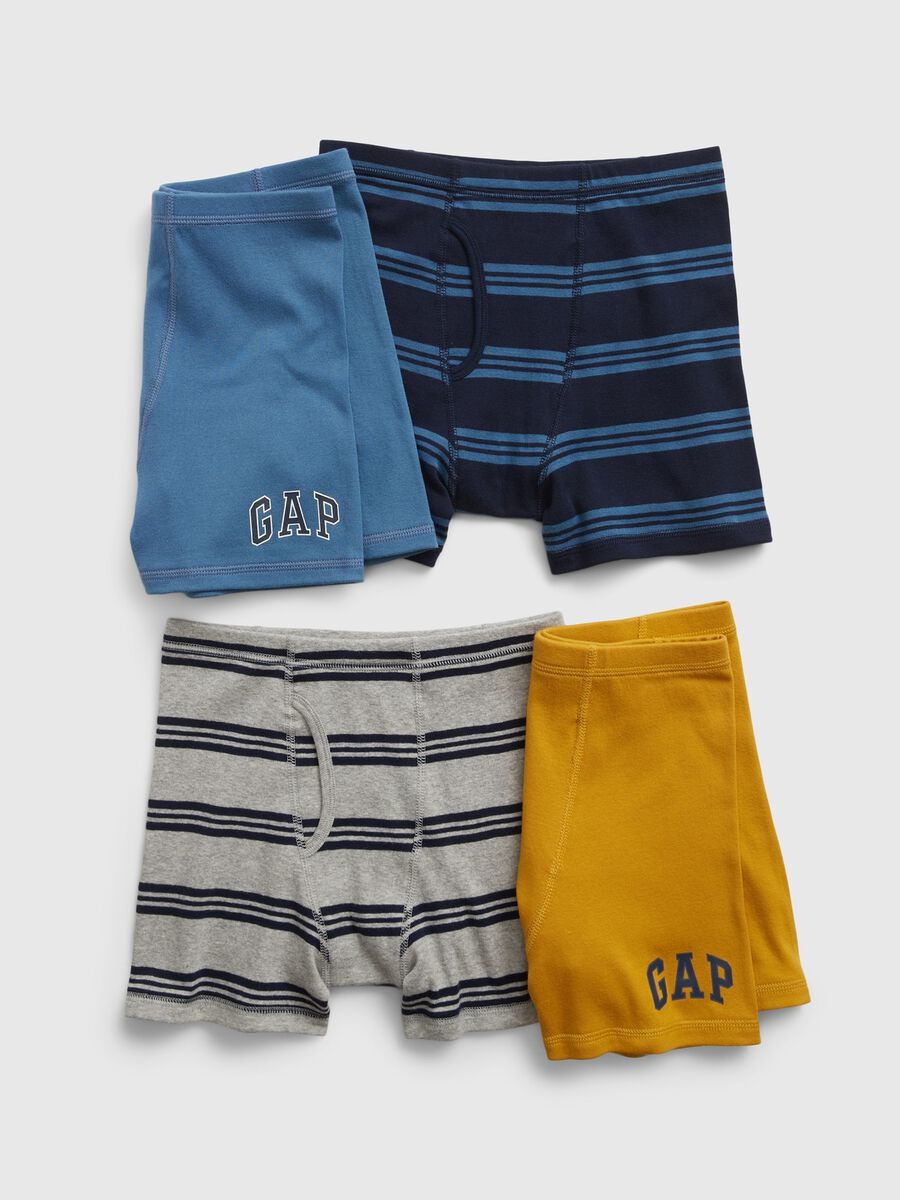 Four-pack striped boxer shorts with logo print Boy_0