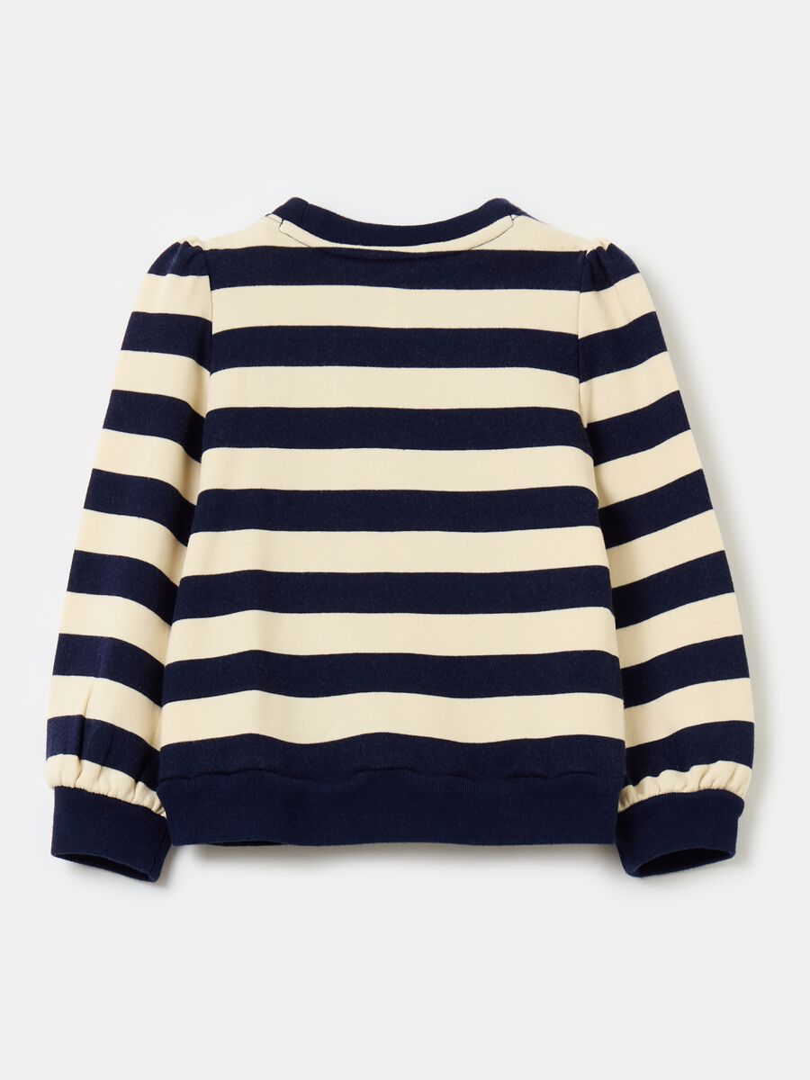 Sweatshirt with logo embroidery and puff sleeves Baby Girl_1