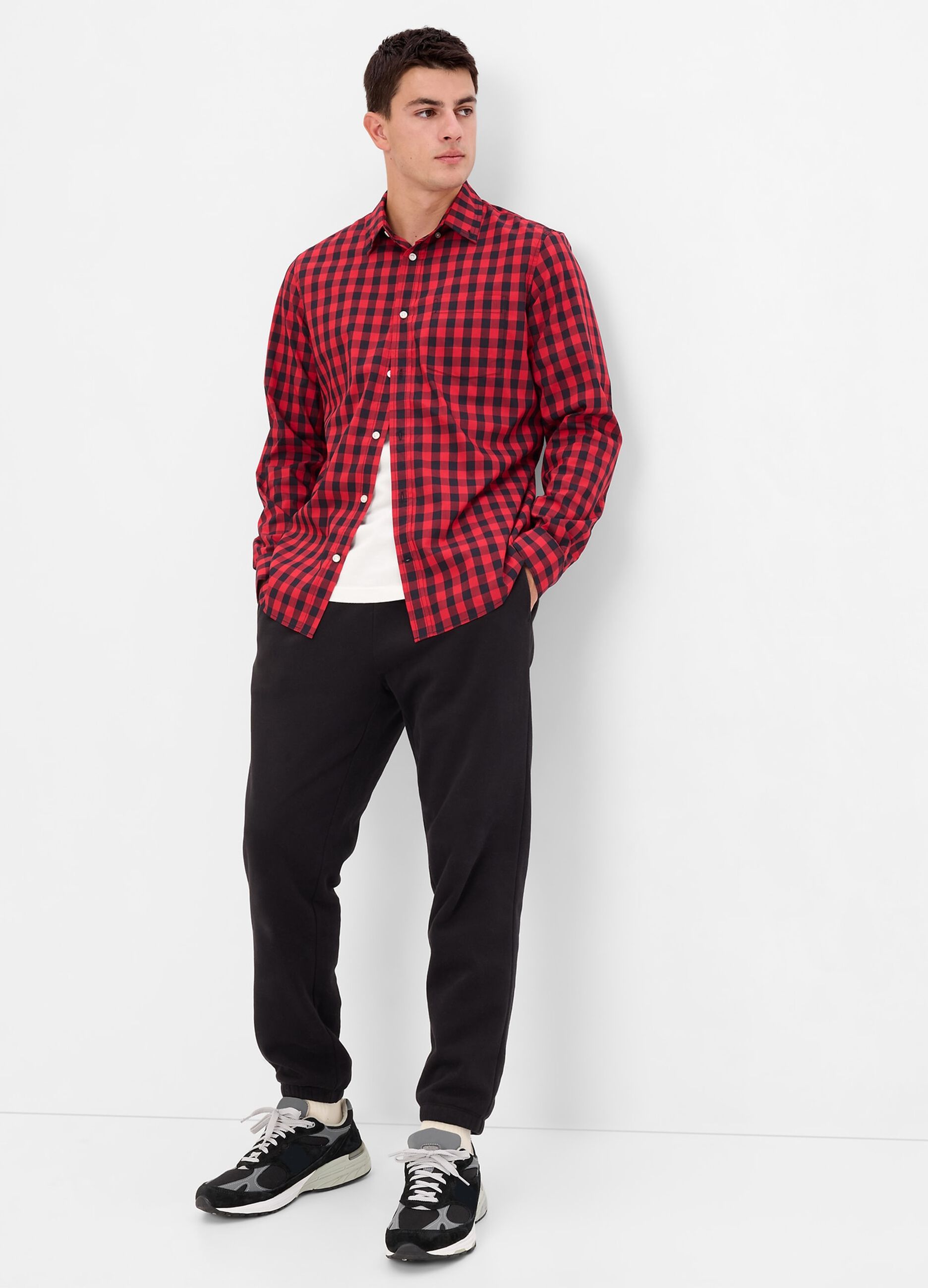 Regular-fit shirt in check poplin