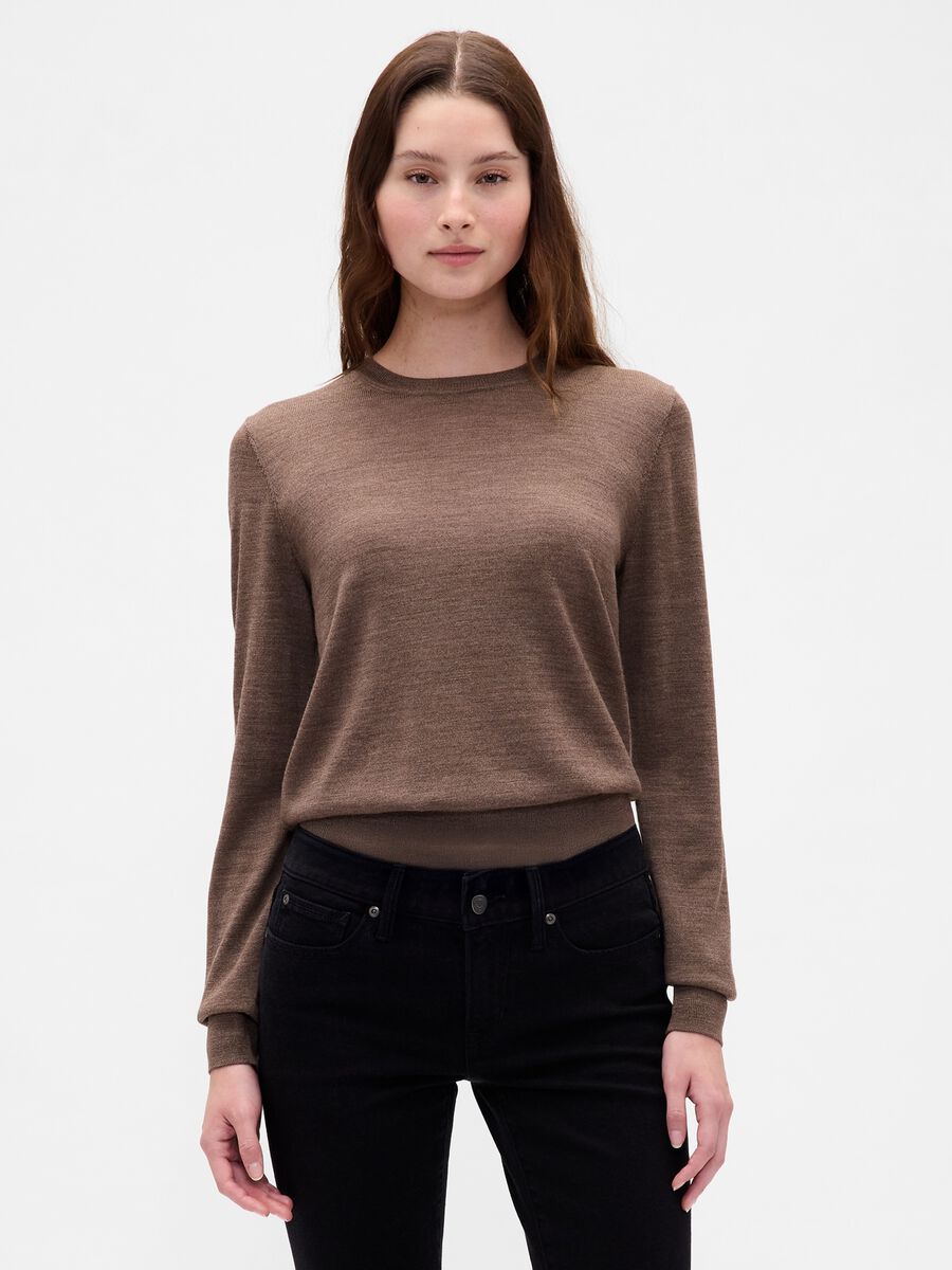 Maglione marrone in lana Donna_0