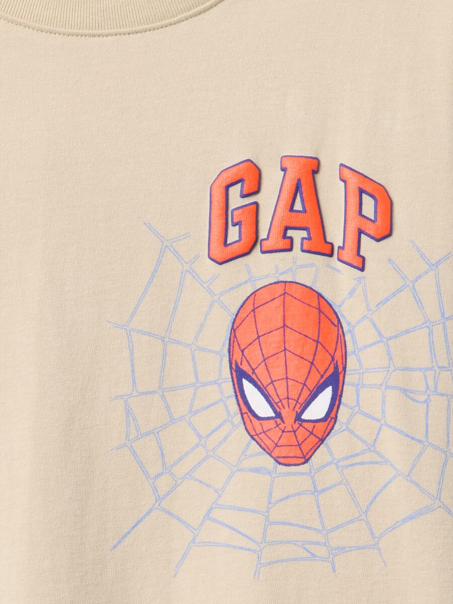 T-shirt beige con stampa GAP e Spider-Man Boy_1