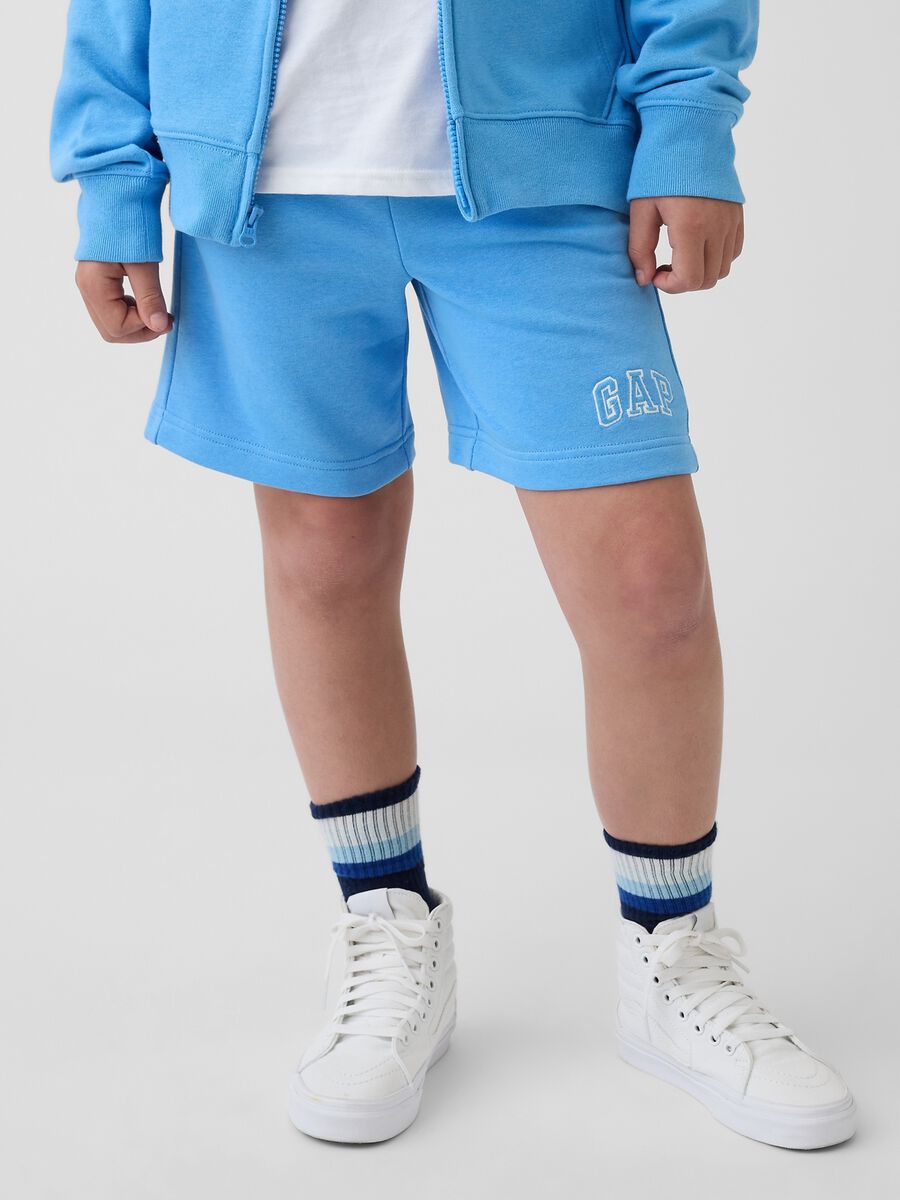 Children's regular fit blue cotton blend shorts Boy_1
