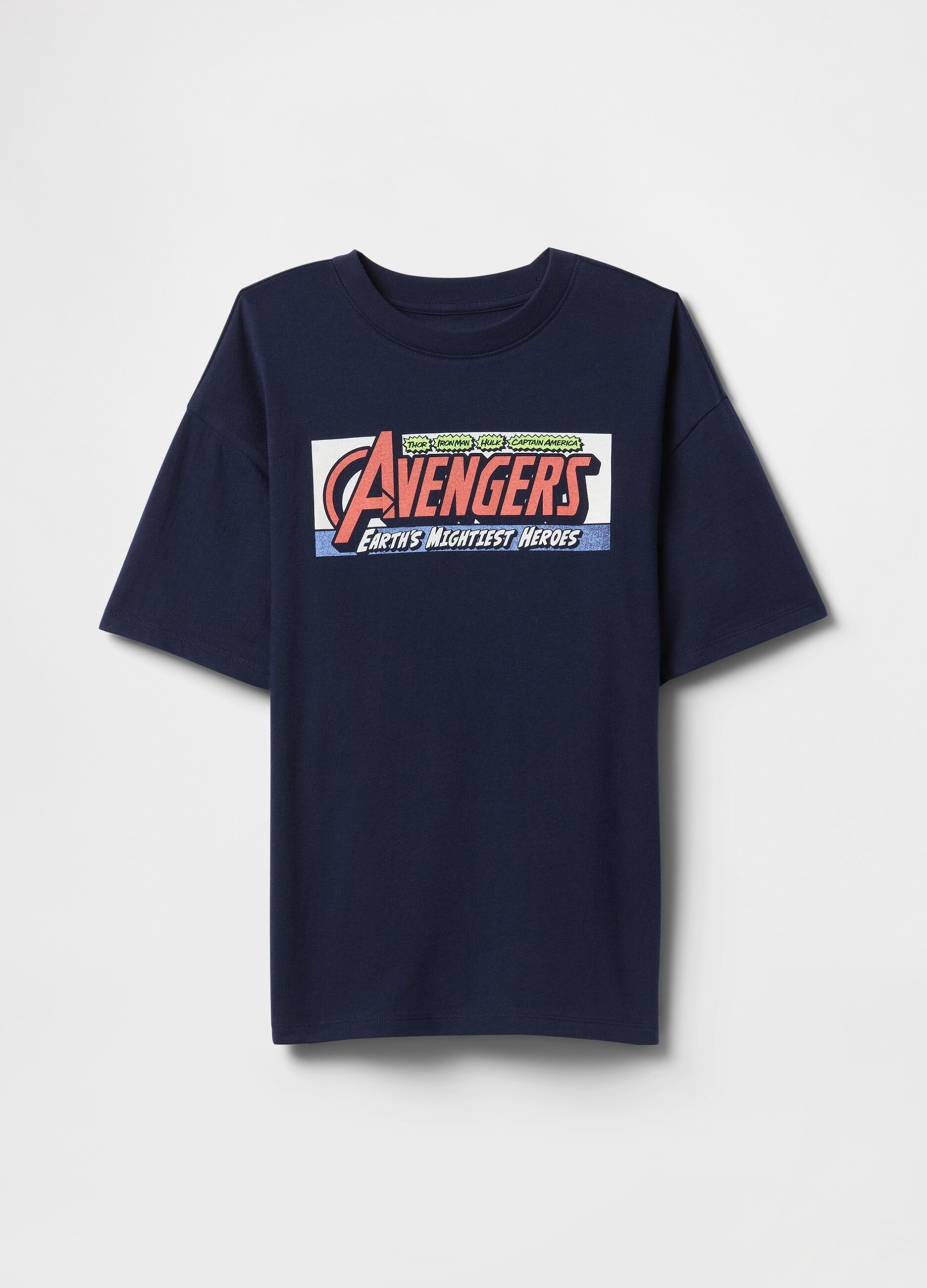 T-shirt Avengers blu con stampa grafica