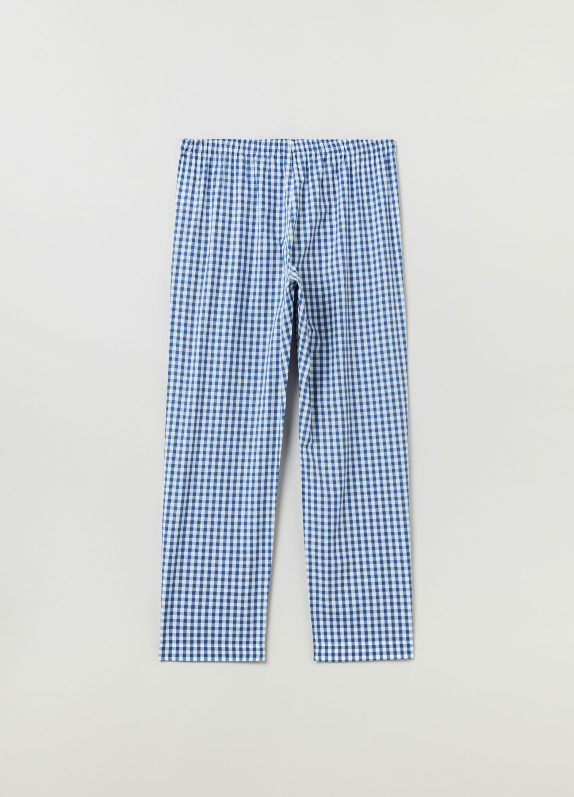 Pantalone pigiama lungo in cotone vichy_2