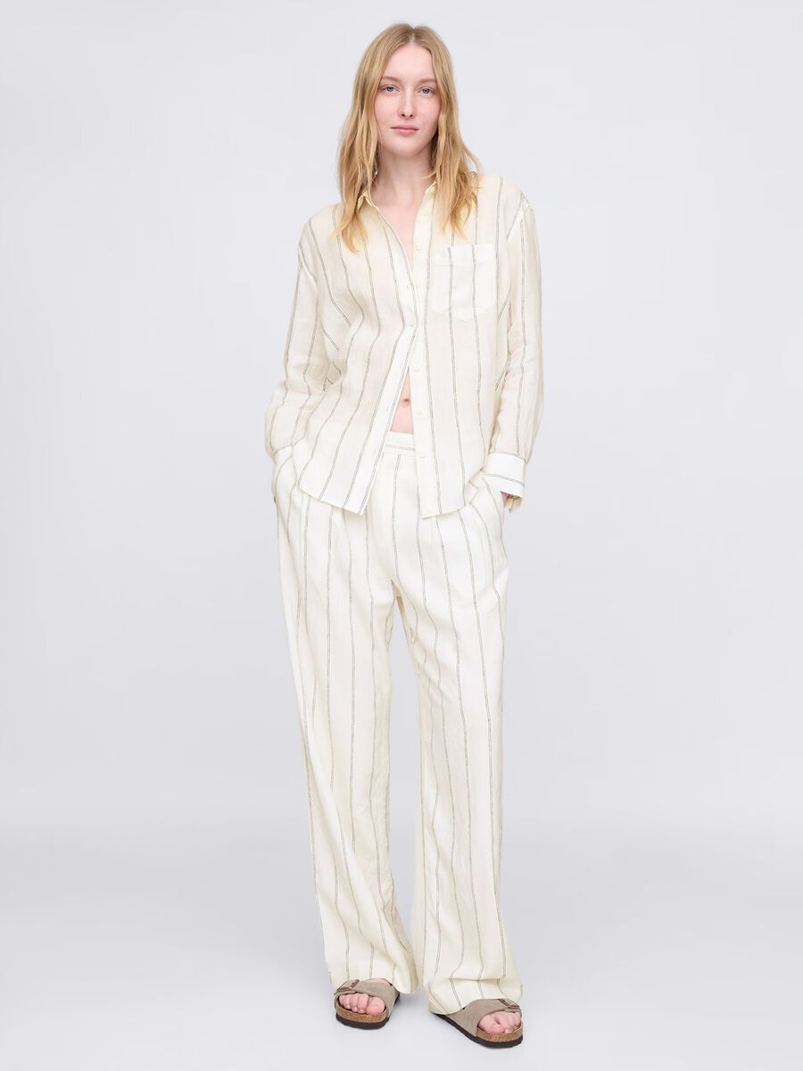 Camicia lunga a righe bianche Gap Donna_1