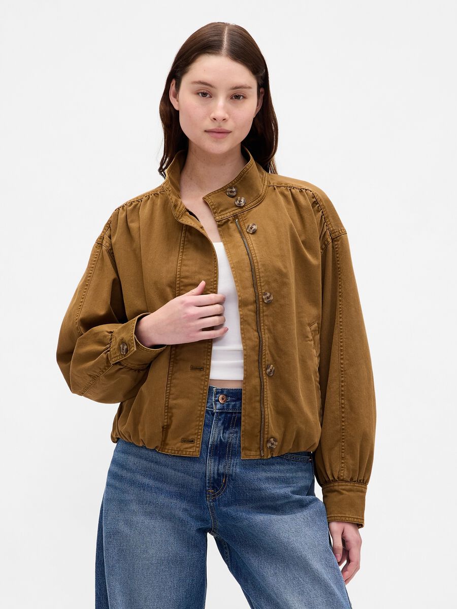 Giacca marrone in cotone Donna_0