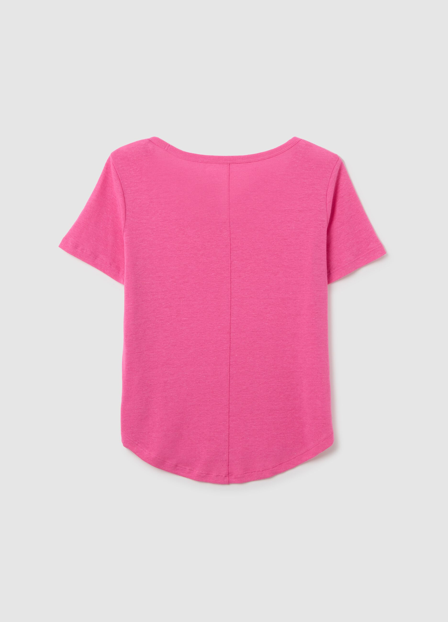 Pink Linen Blend T-shirt_1
