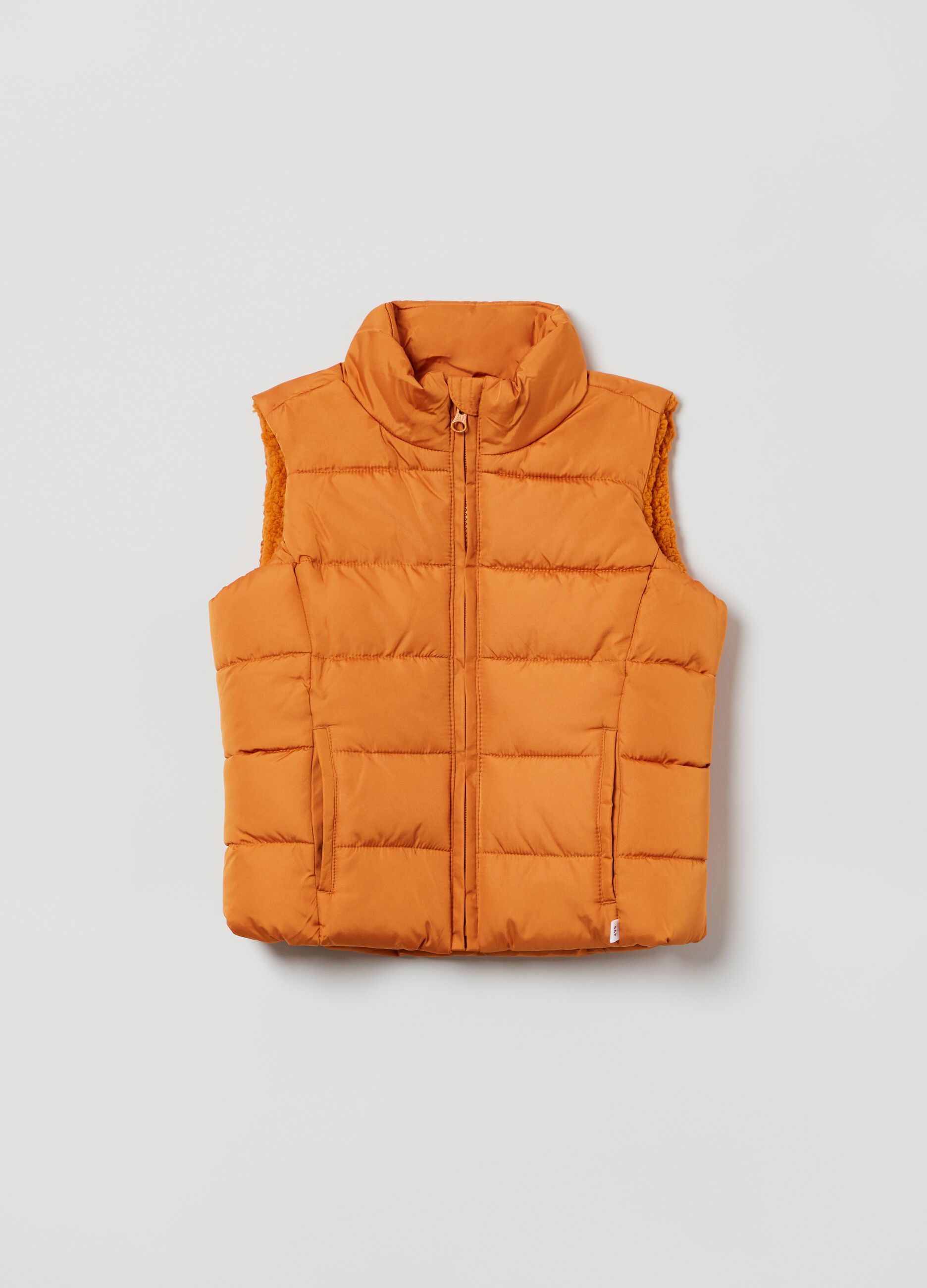 Full-zip waistcoat with sherpa lining_0