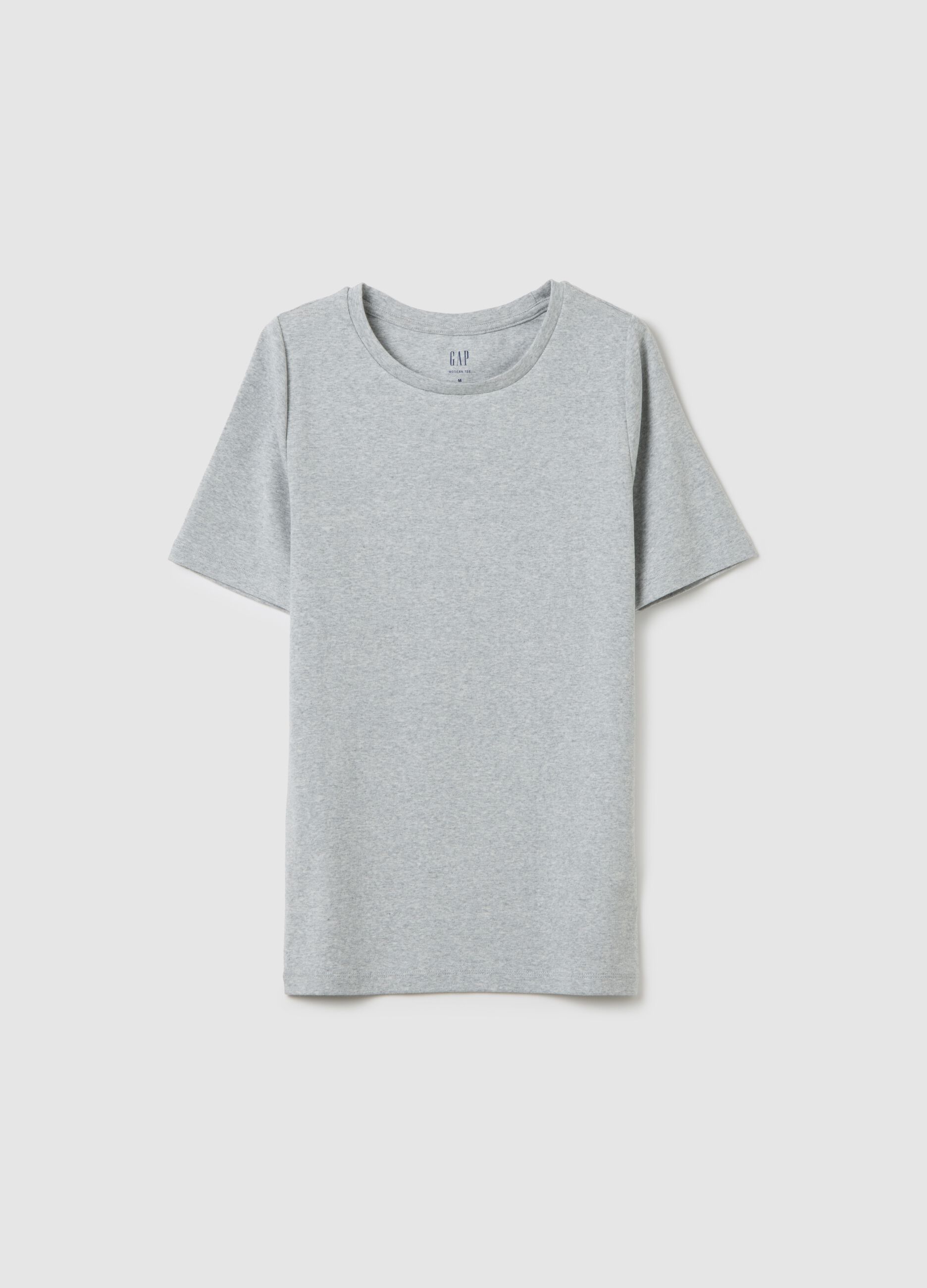Round-neck T-shirt in cotton and modal mélange_2