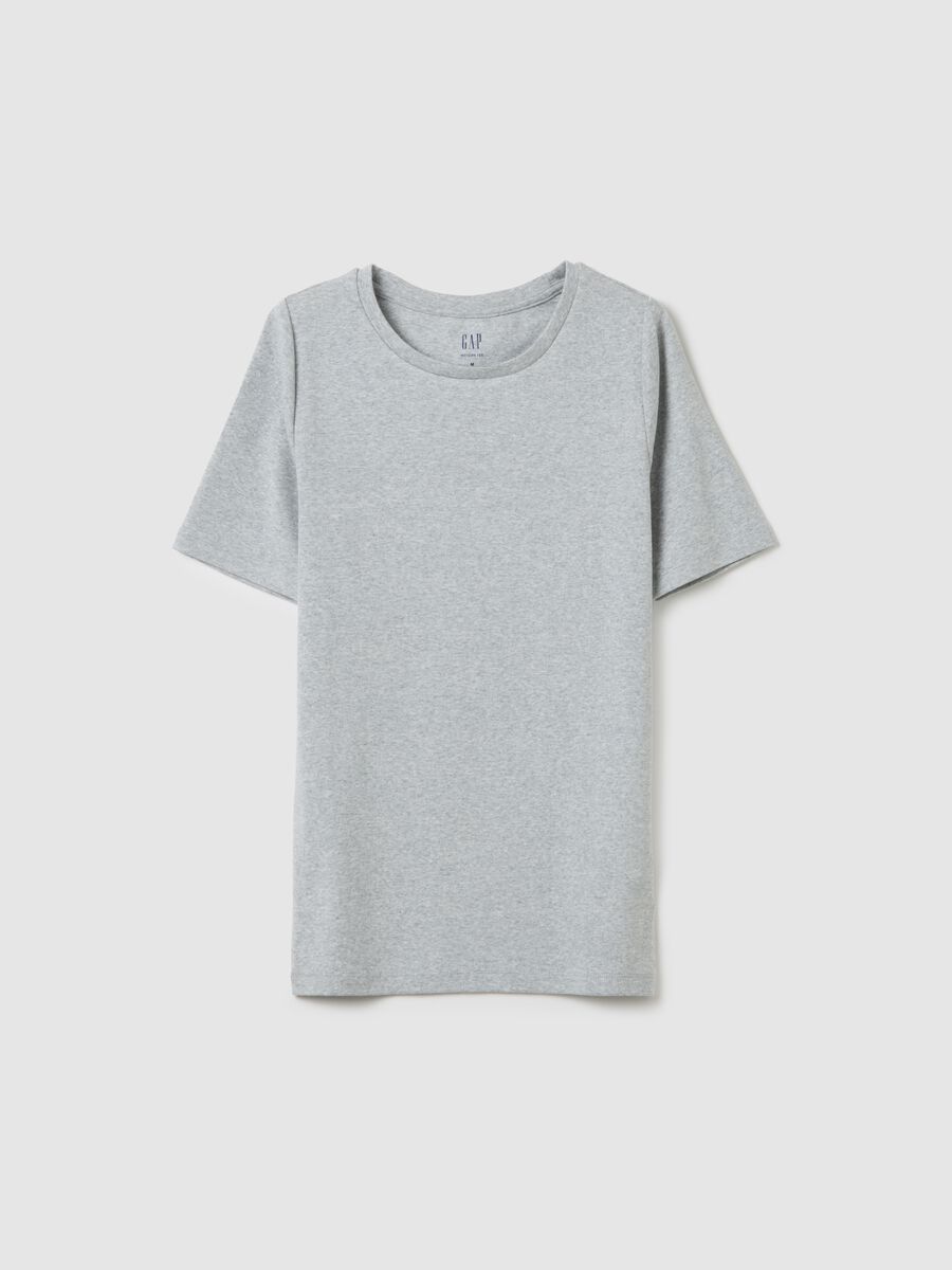 T-shirt girocollo in cotone e modal melange Donna_2