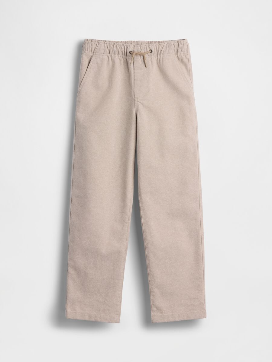 Pantaloni in misto lino e cotone Bambino_3