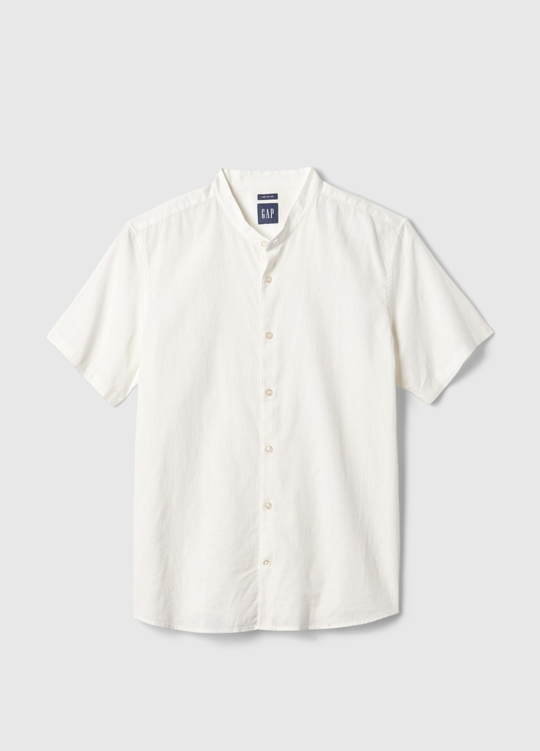 Camicia a maniche corte collo alla coreana_3