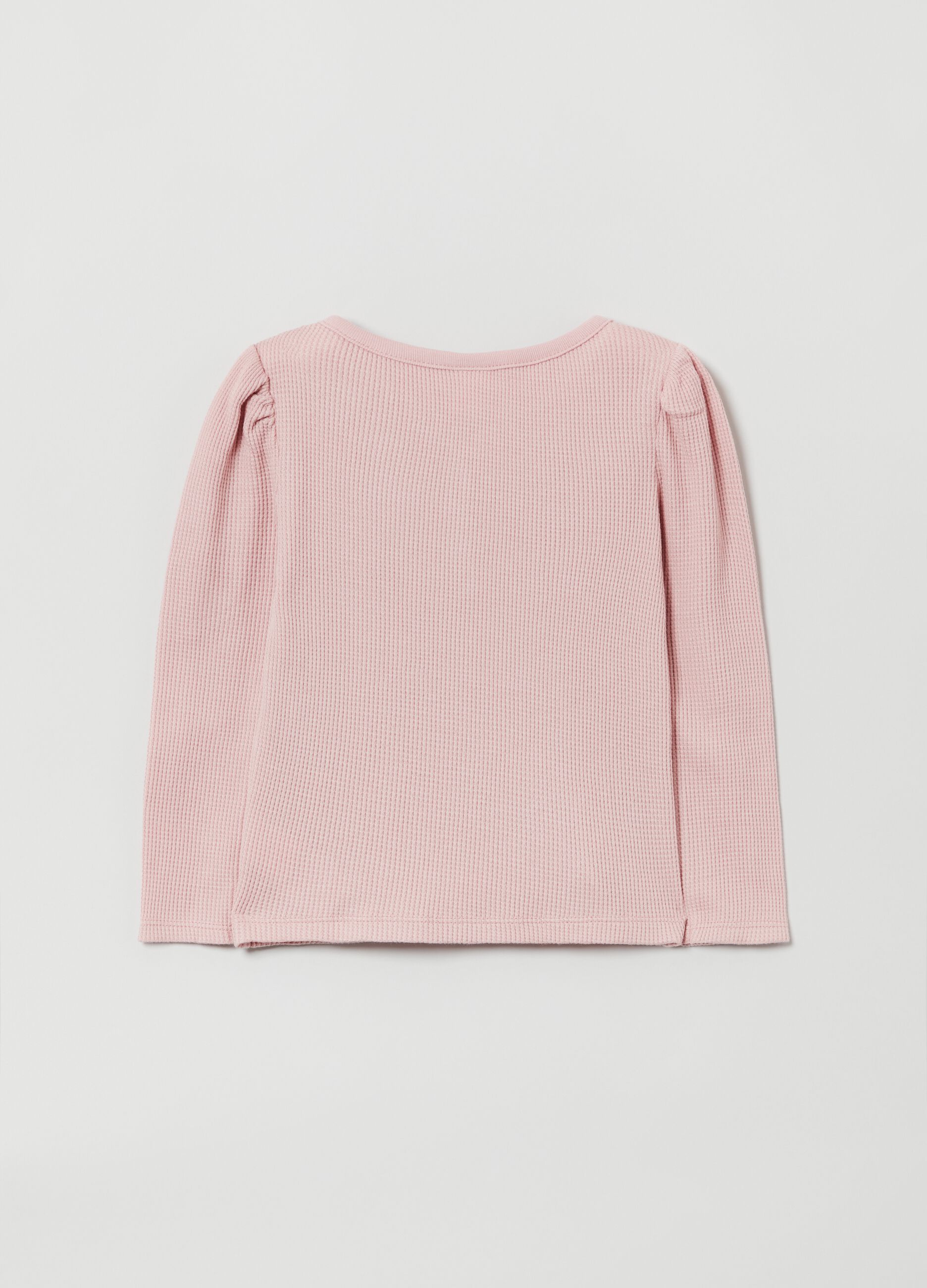 T-shirt a maniche lunghe trama waffle_1