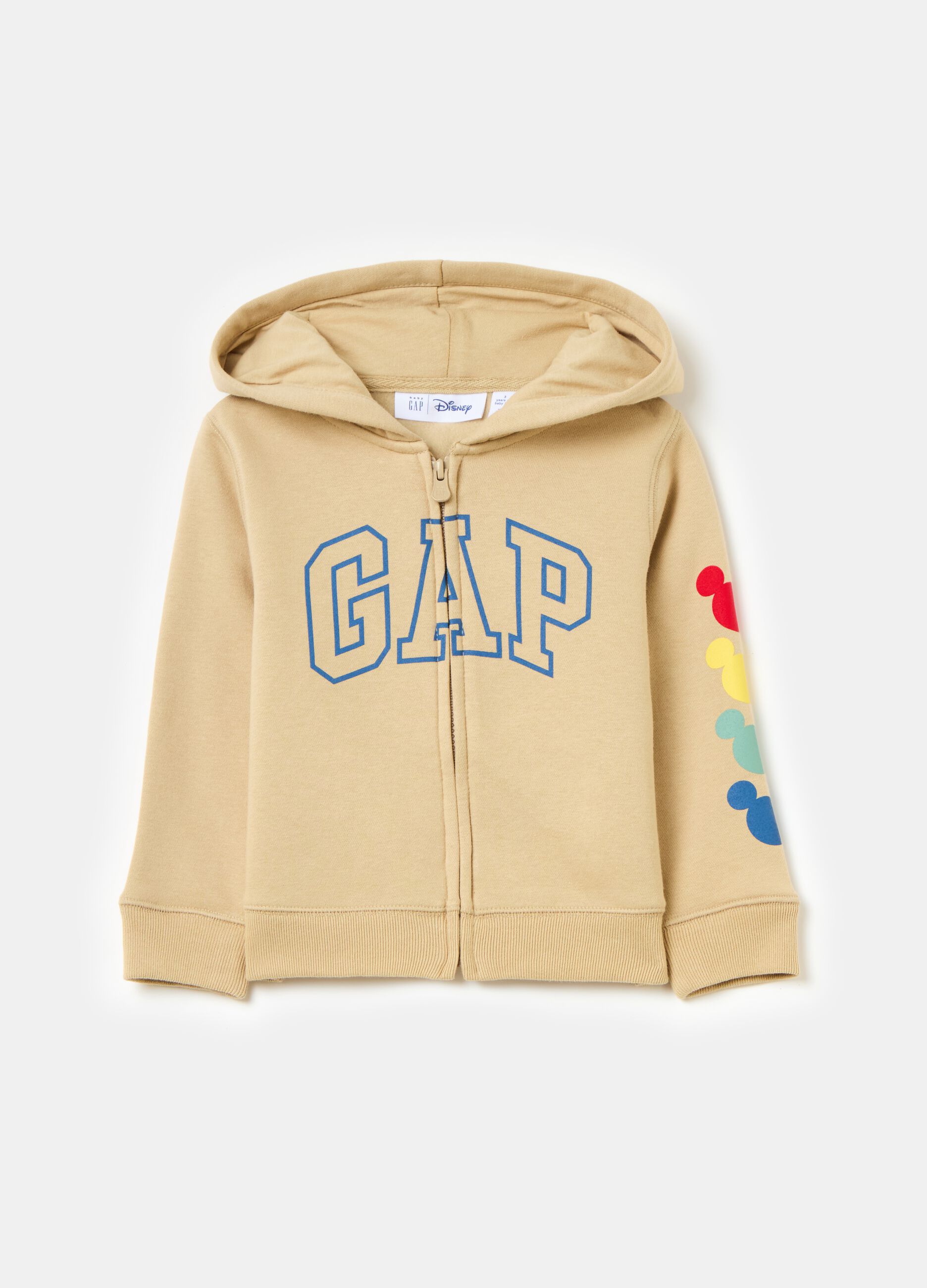 Full-zip sweatshirt with ears and Disney Mickey Mouse print