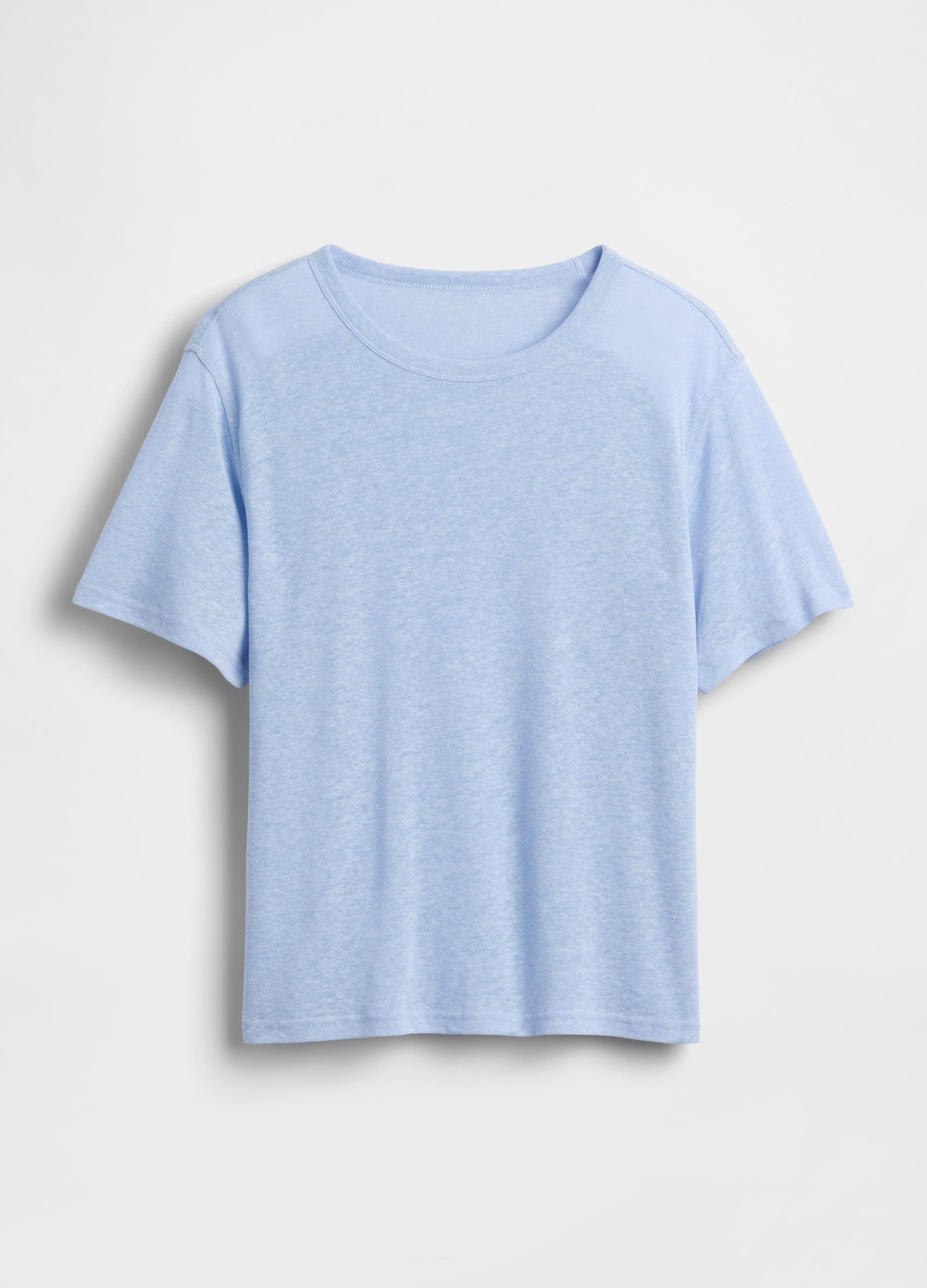 T-shirt a maniche corte in misto lino