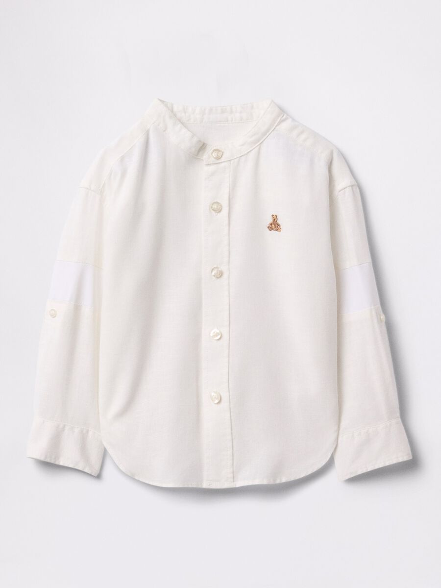 Camicia bianca in lino e cotone per bambini GAP Kids Bimbo_0