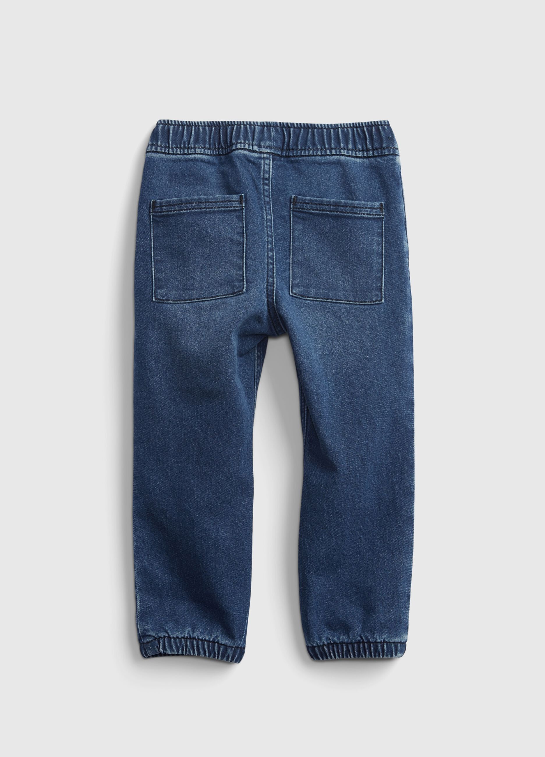 Denim joggers with pockets_1