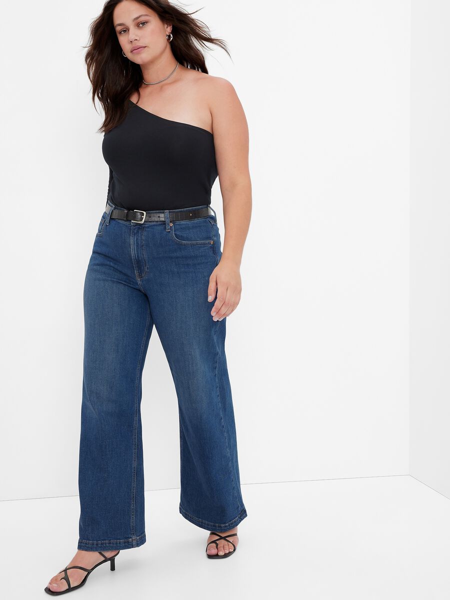 Wide-leg jeans with high waist Woman_3