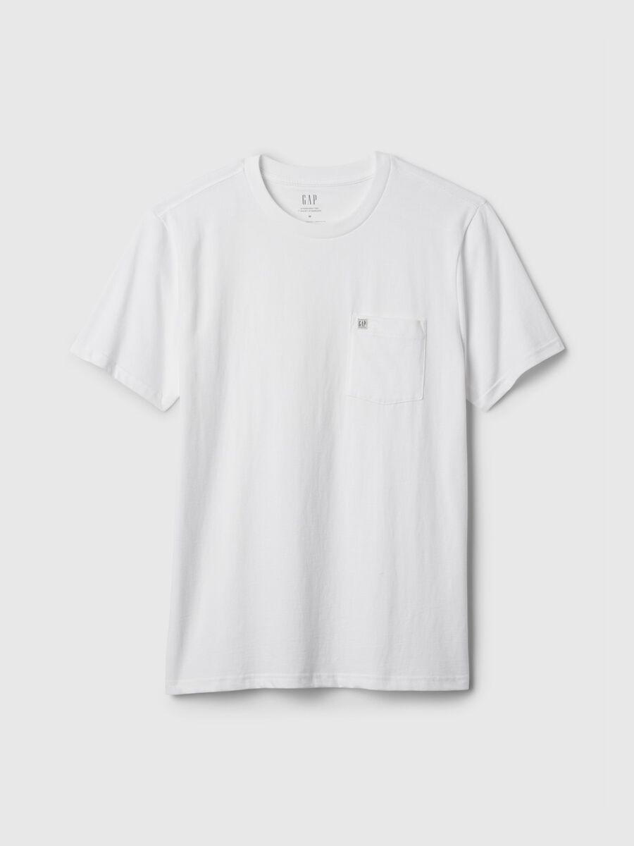 T-shirt in cotone con tasca e patch logo Uomo_4