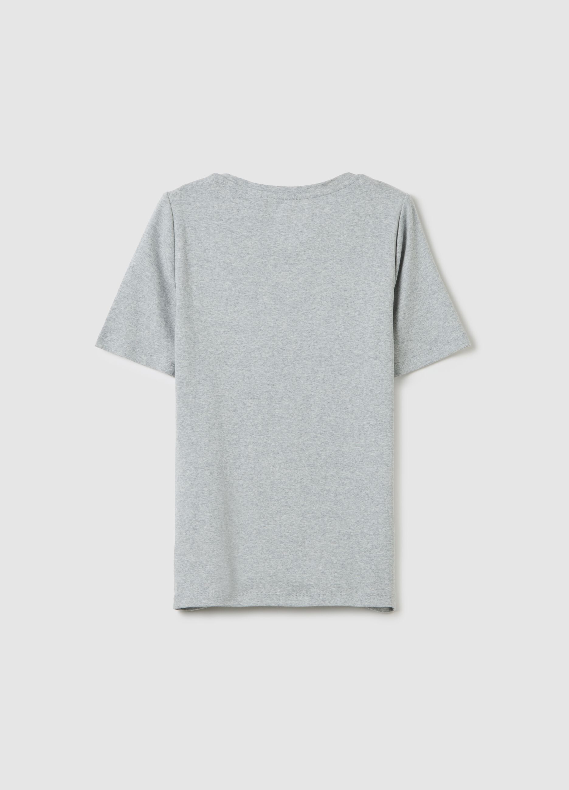Round-neck T-shirt in cotton and modal mélange_3