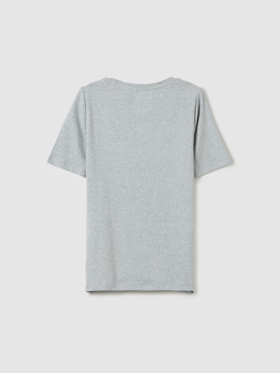 T-shirt girocollo in cotone e modal melange Donna_3