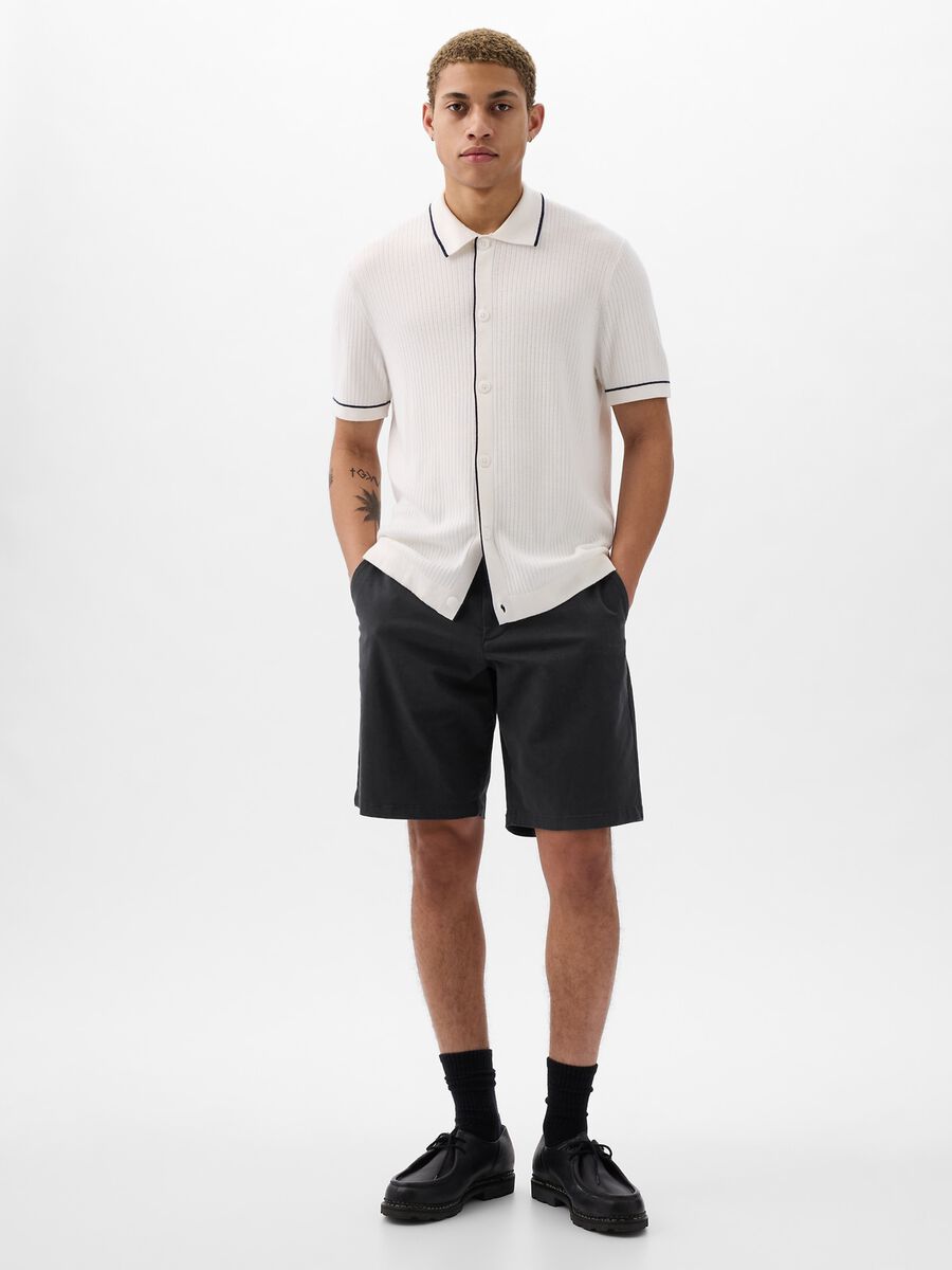 Relaxed-fit Bermuda shorts in stretch cotton Man_0