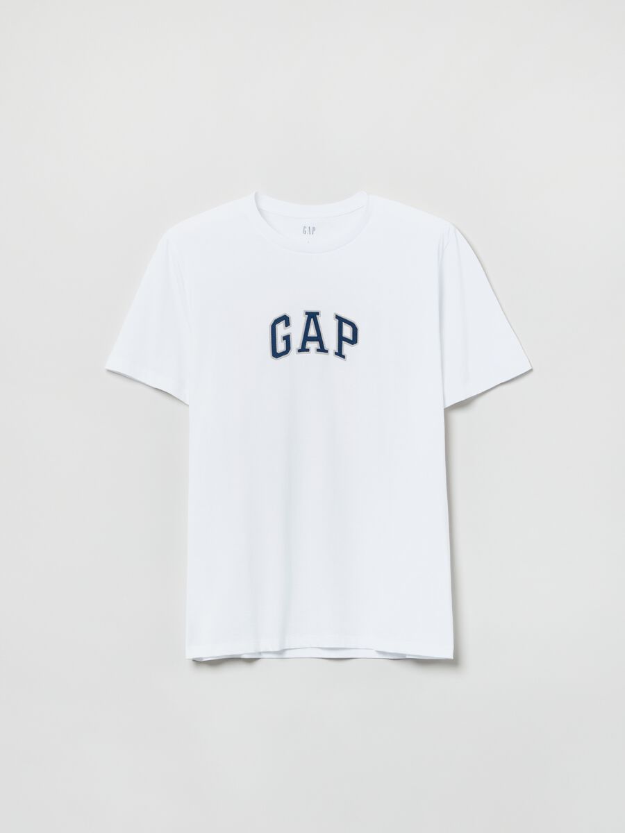 T-shirt in cotone con ricamo logo Uomo_1