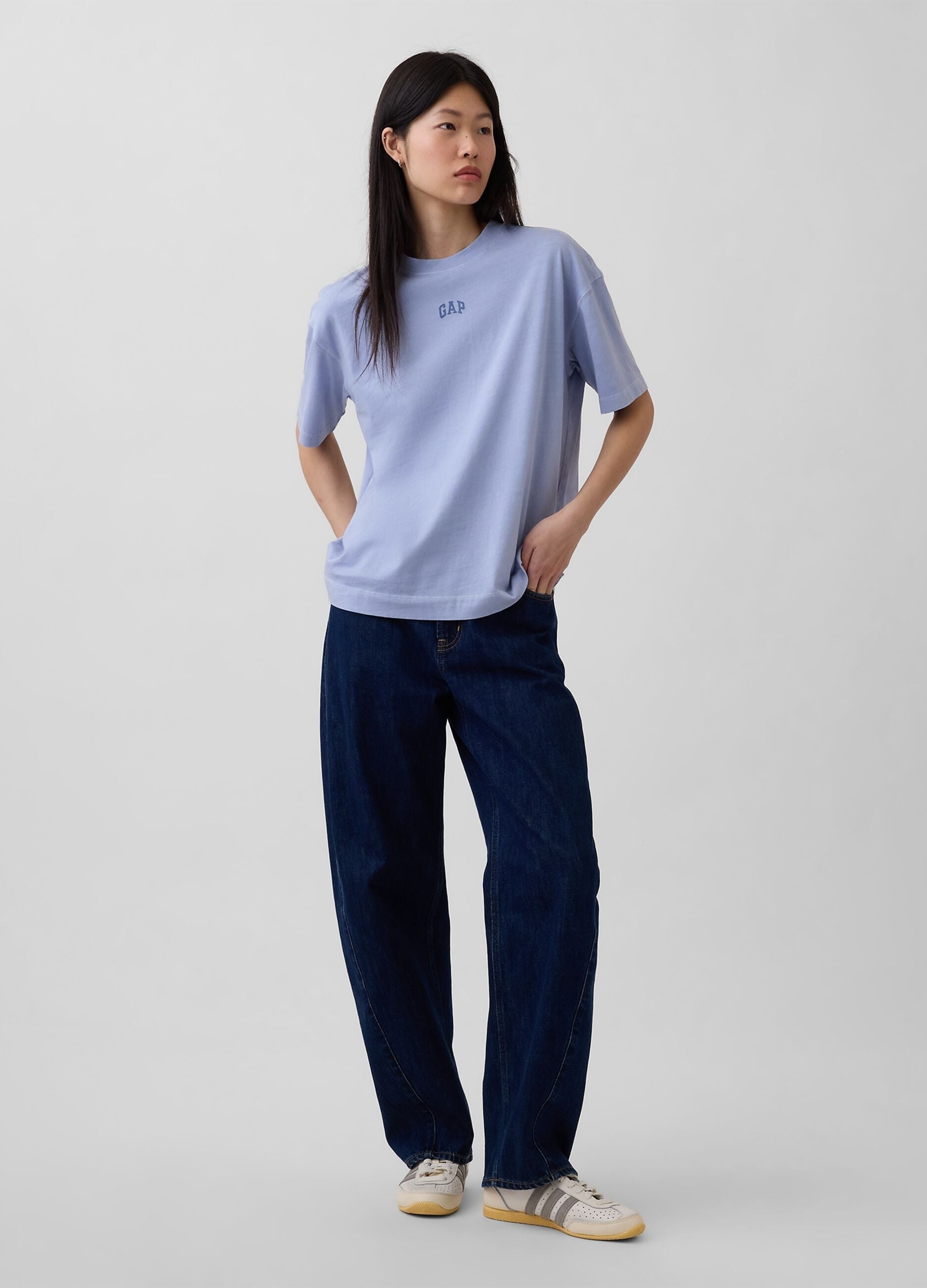 T-shirt a maniche corte in puro cotone con logo GAP