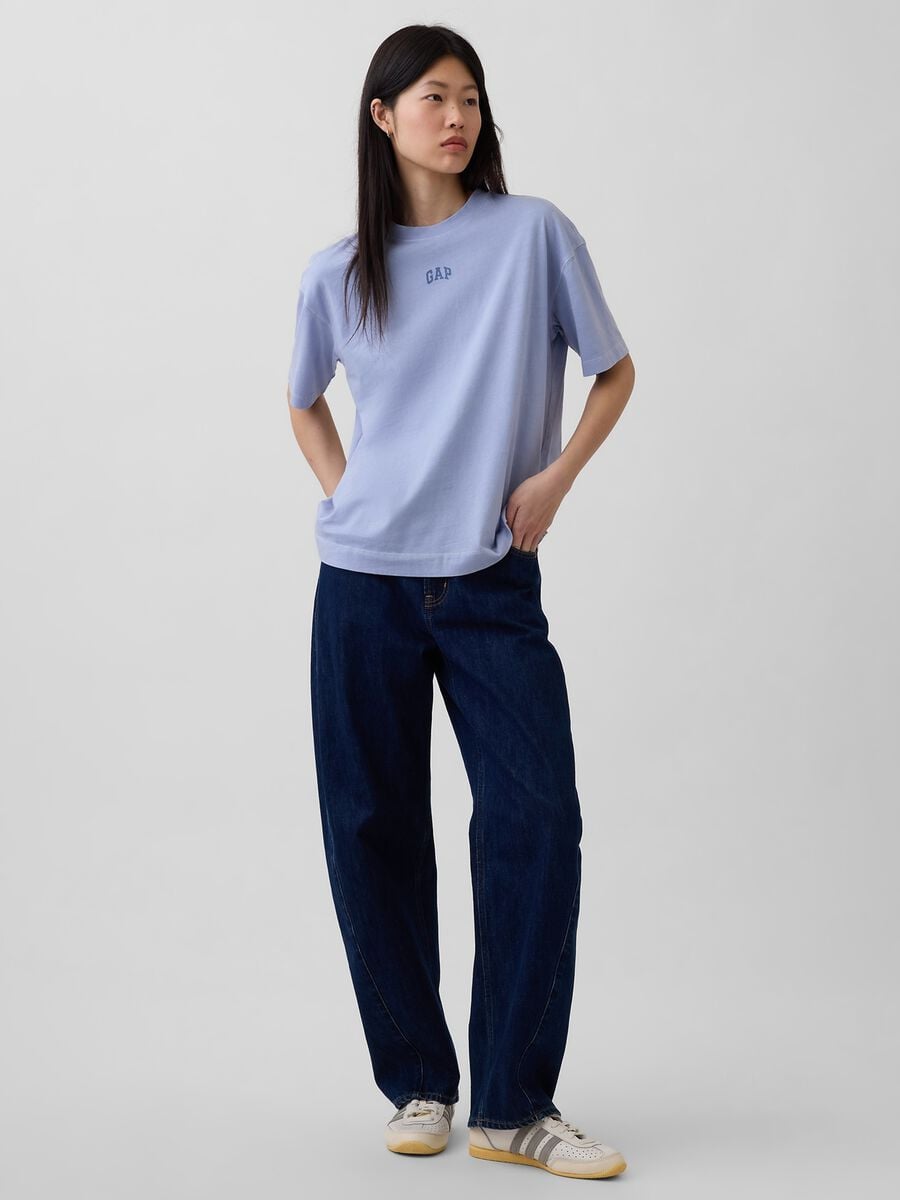T-shirt a maniche corte in puro cotone con logo GAP Donna_2