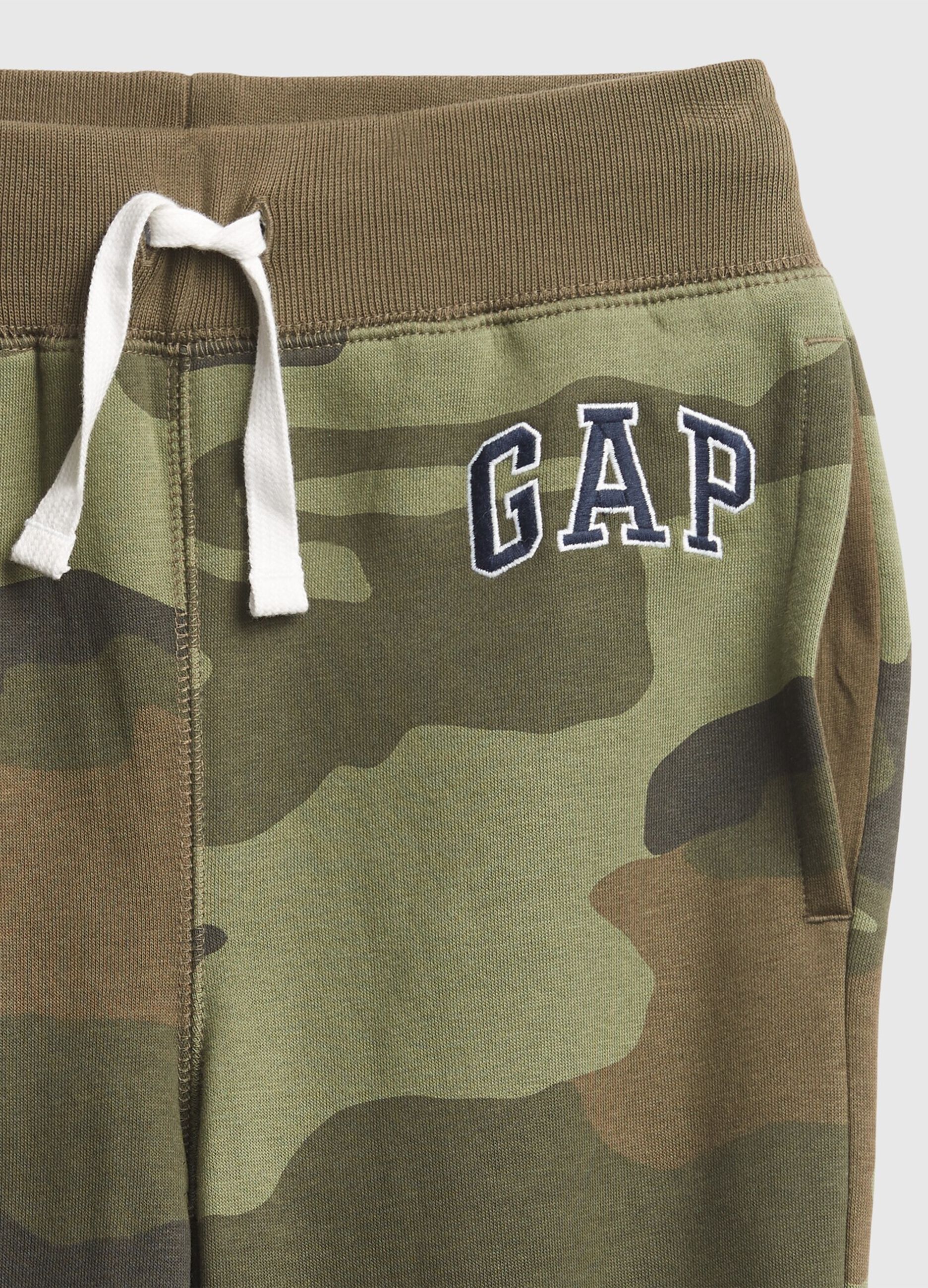 Joggers in felpa camouflage con ricamo logo_2