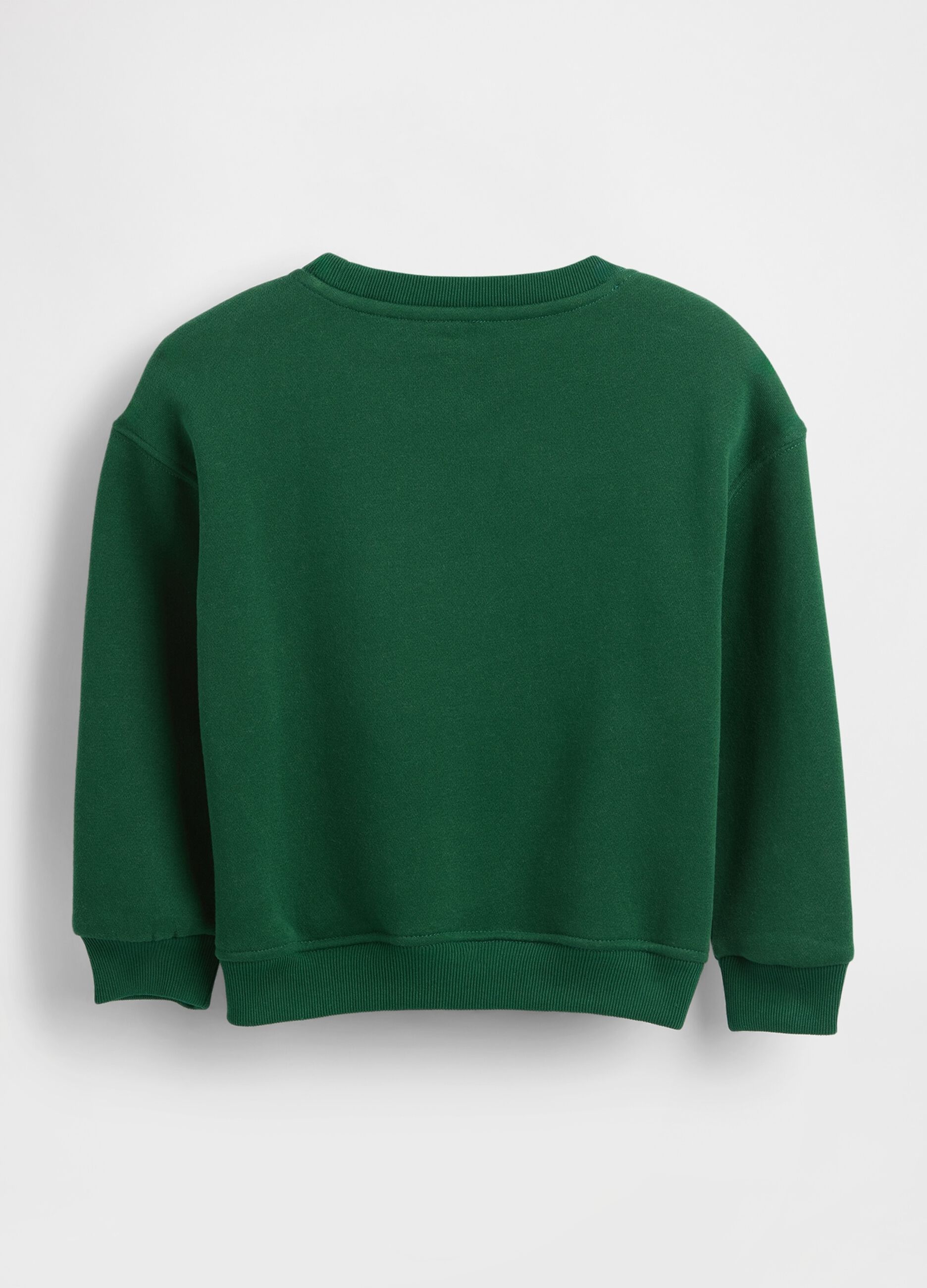 Felpa verde in cotone con collo tondo_1