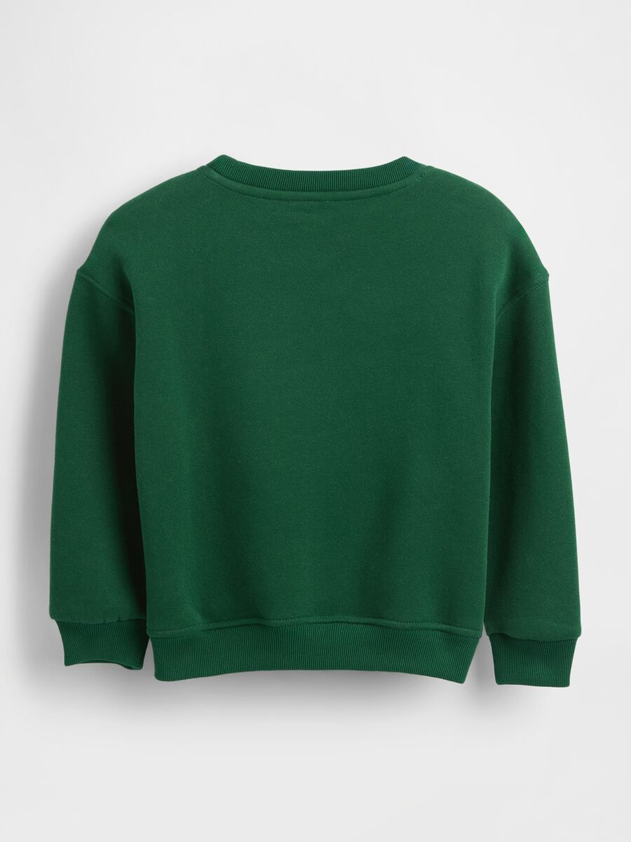 Felpa verde in cotone con collo tondo Bimbo_1