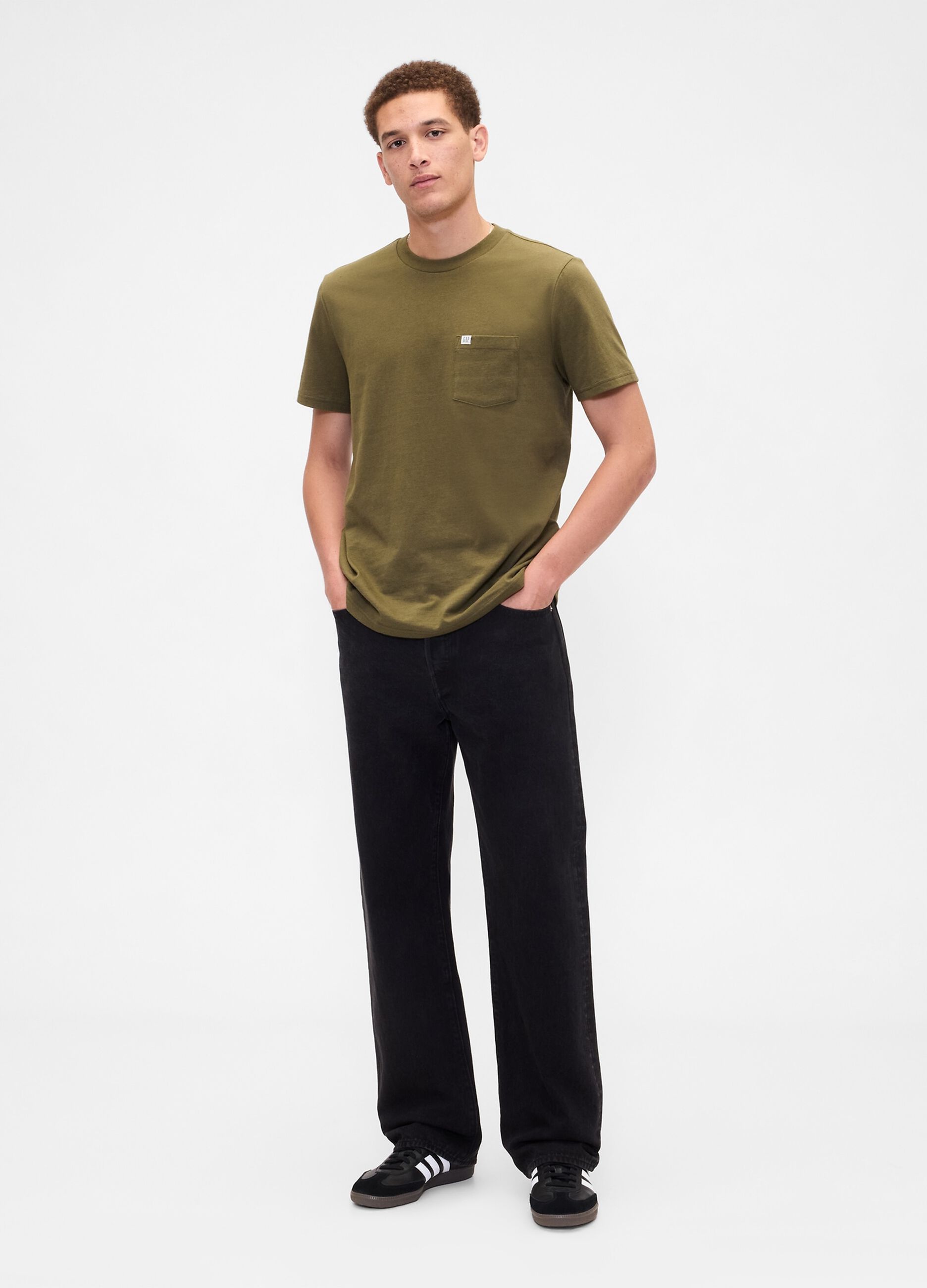 T-shirt verde a maniche corte in cotone_2