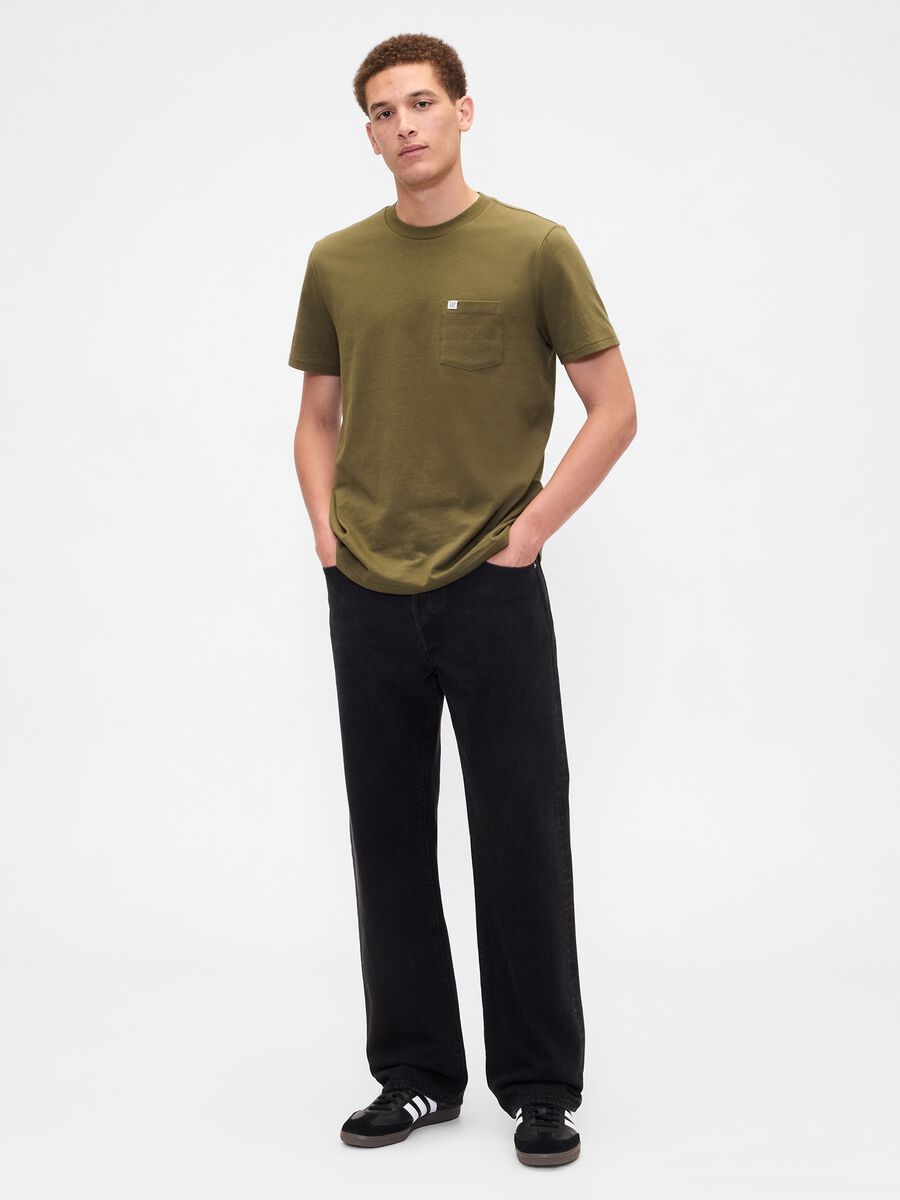 T-shirt verde a maniche corte in cotone Uomo_2
