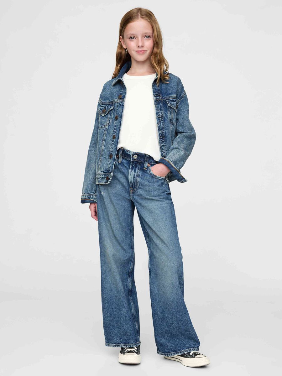 Pantaloni denim ampi in cotone per bambina Bambina_0
