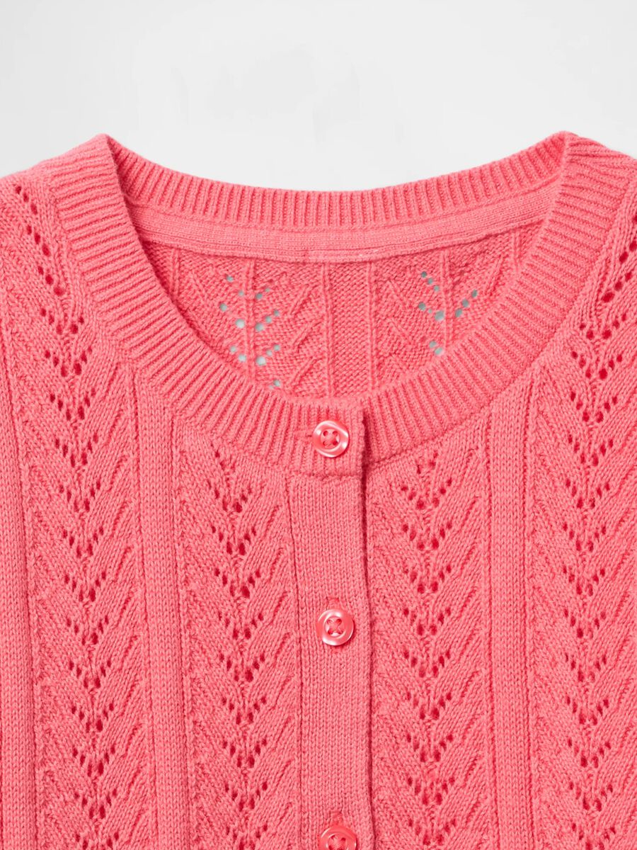Cardigan rosa in puro cotone GAP Kids Bimba_3